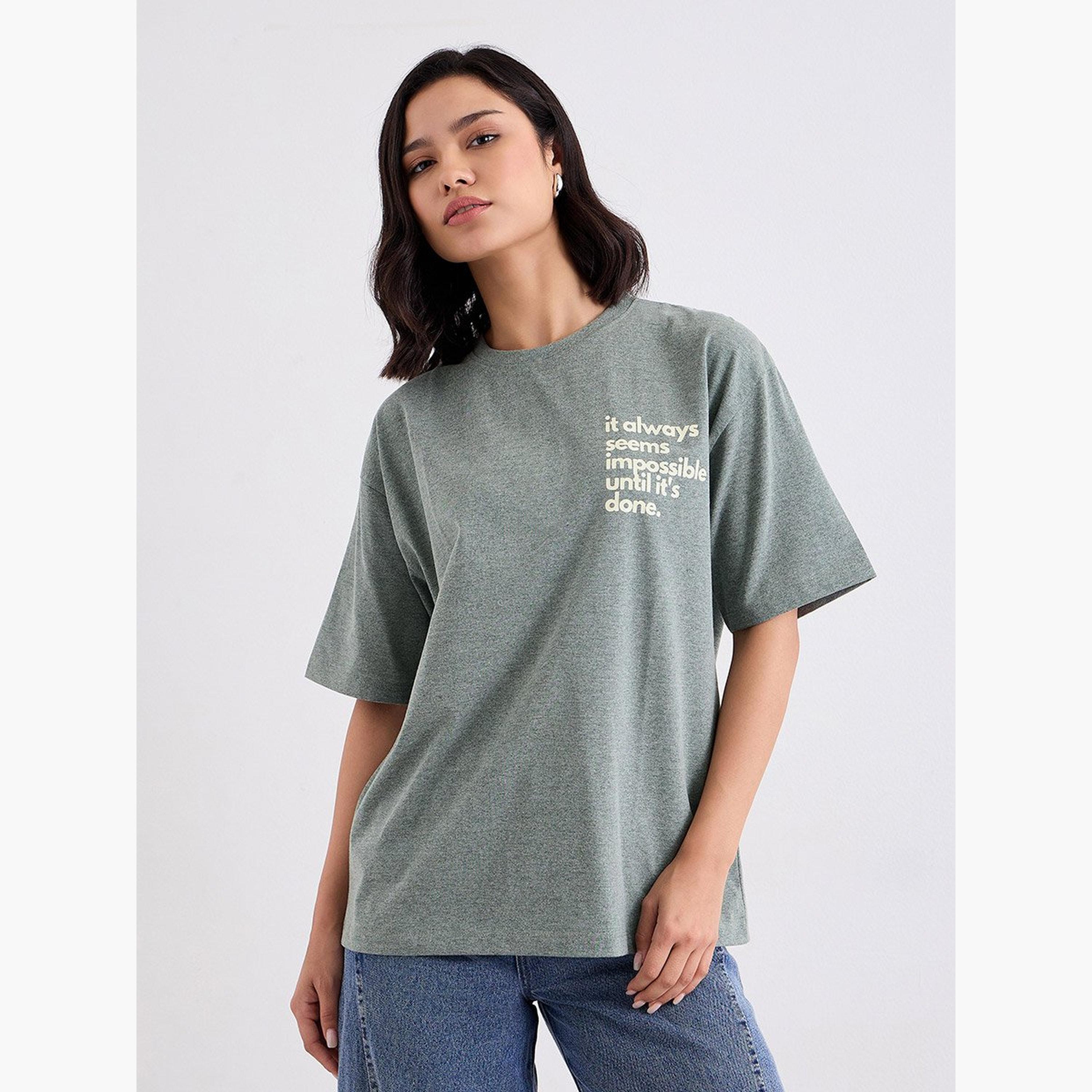 Styli Slogan Print Round Neck Oversized T-Shirt-women-clothing-tshirts-image-1
