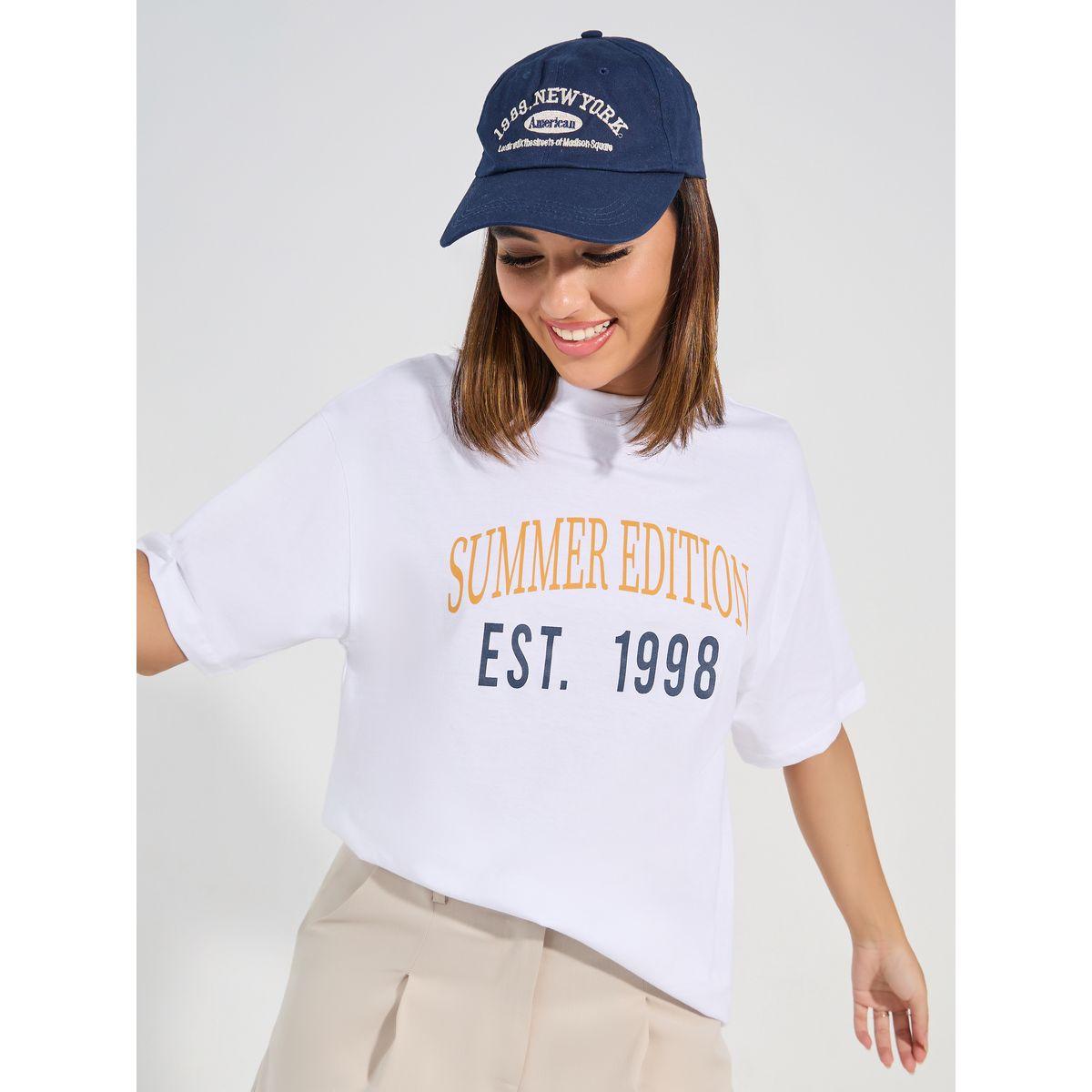 Styli Oversized Summer Edition Print Dropped Shoulder T-Shirt-women-clothing-tshirts-image-1