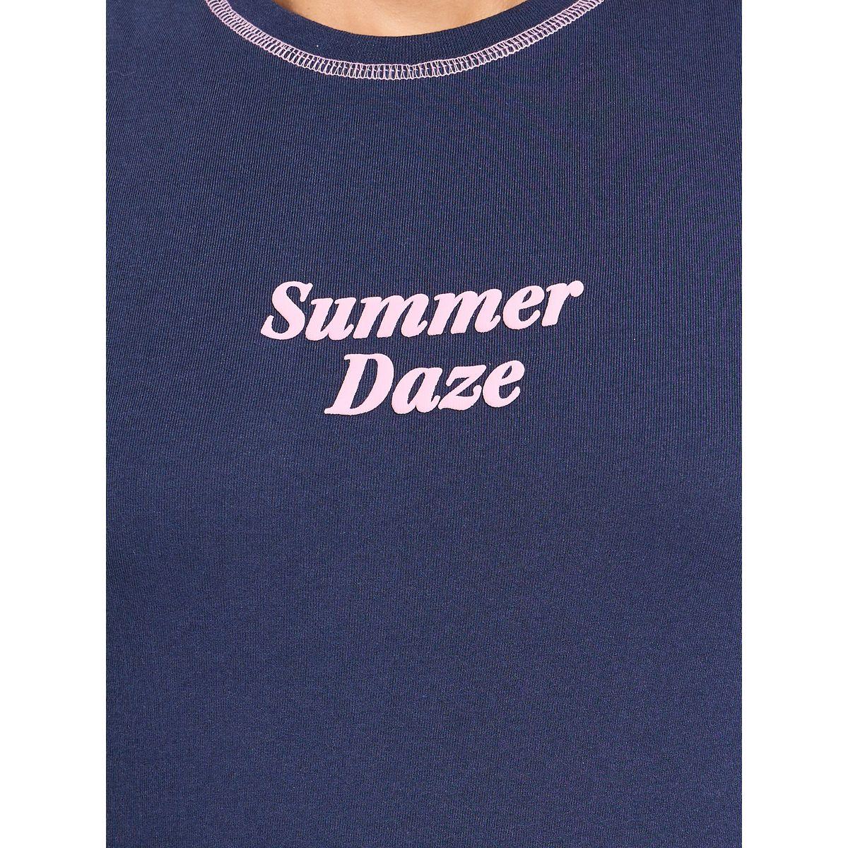 Styli Regular Fit Summer Daze Contrast Stitch T-shirt-women-clothing-tshirts-image-3