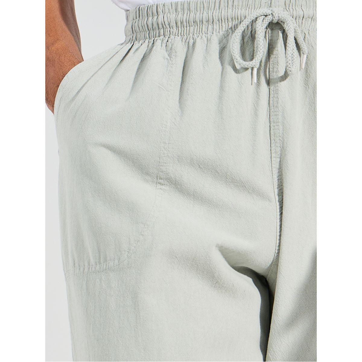 Styli Solid Woven Jogger with Drawstring Detail-men-clothing-bottoms-joggers-image-3