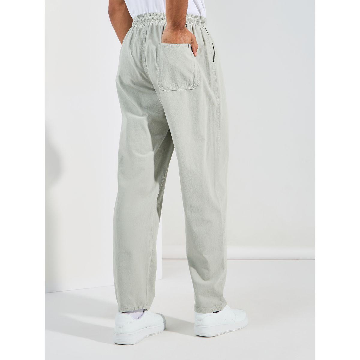Styli Solid Woven Jogger with Drawstring Detail-men-clothing-bottoms-joggers-image-4