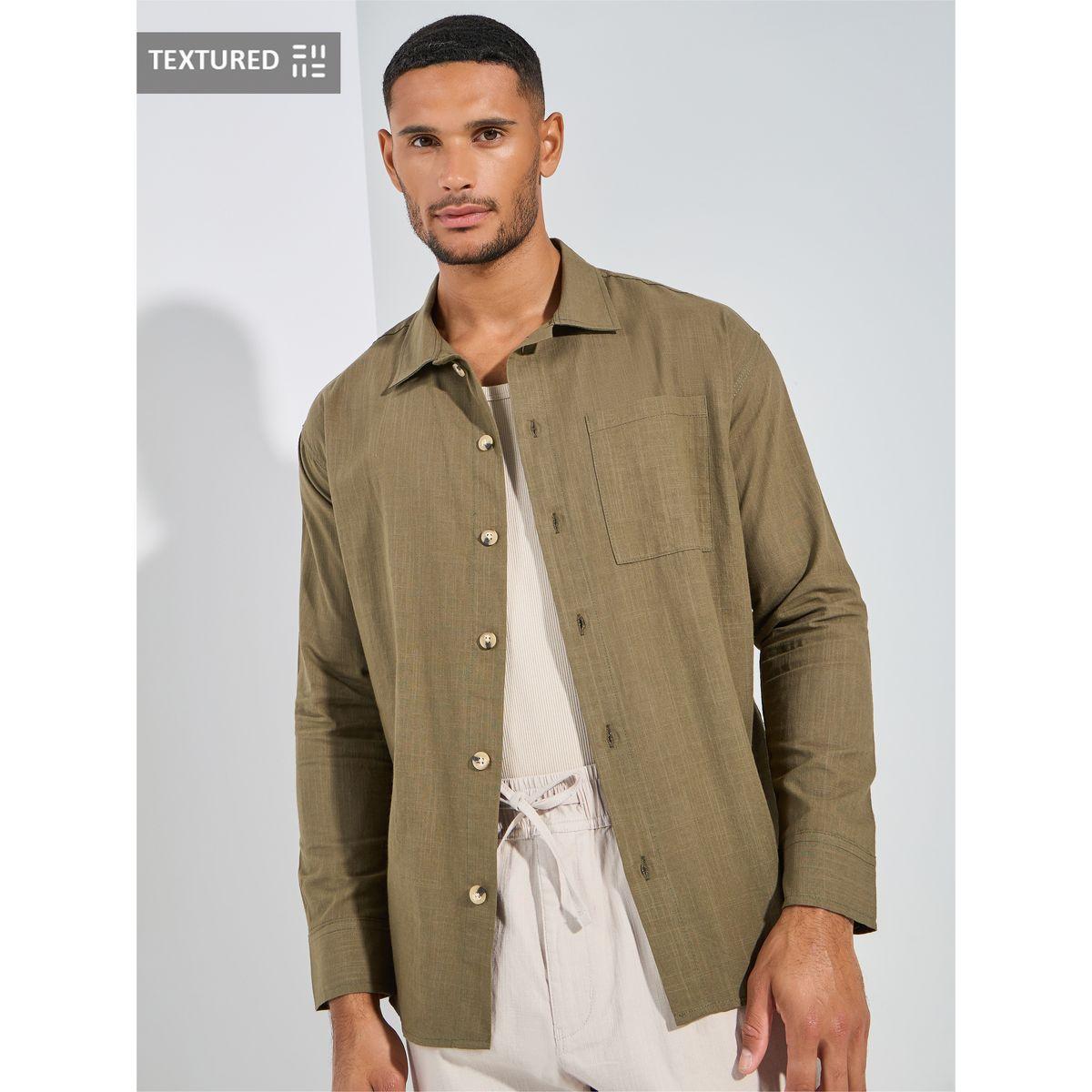 قميص بياقة ريزورت واكمام طويلة-men-clothing-shirts-image-1