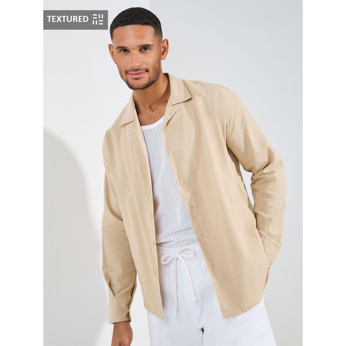 Styli Cotton Long Sleeves Resort Collar Shirt-men-clothing-shirts-image-1