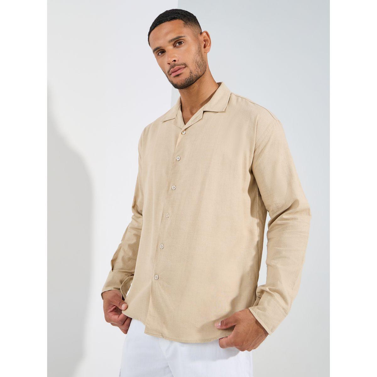 Styli Cotton Long Sleeves Resort Collar Shirt-men-clothing-shirts-image-3