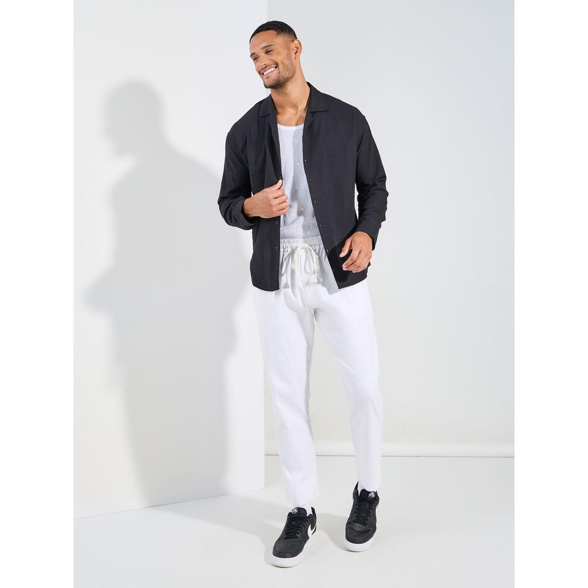 قميص بياقة ريزورت واكمام طويلة-men-clothing-shirts-image-2
