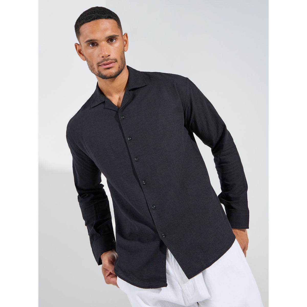 قميص بياقة ريزورت واكمام طويلة-men-clothing-shirts-image-3