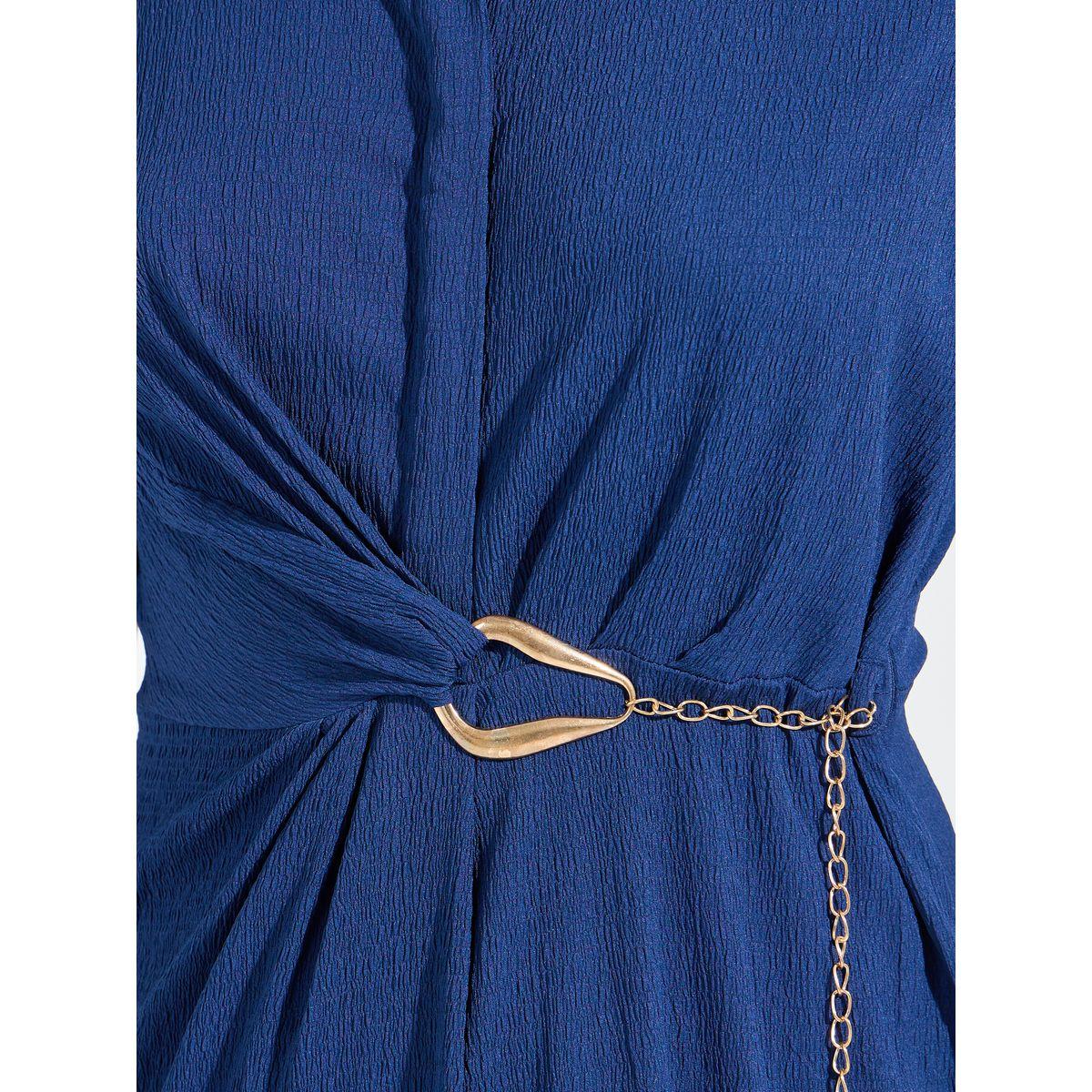 Styli Elevate Solid A-Line Maxi Dress with Belt Detail-women-clothing-dresses-image-5
