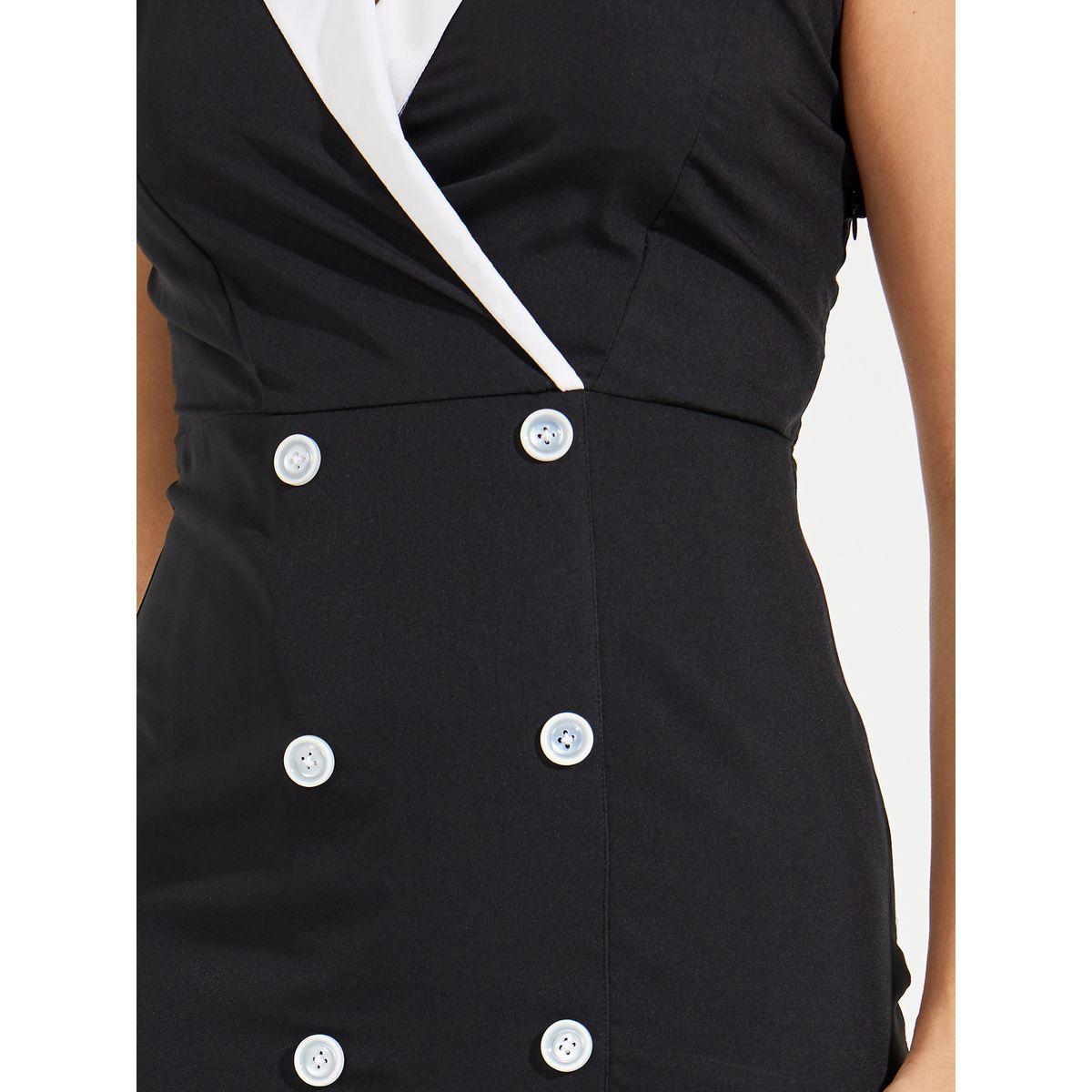 Styli Elevate Contrast Lapel Collar Button Blazer Midi Dress-women-clothing-dresses-image-3