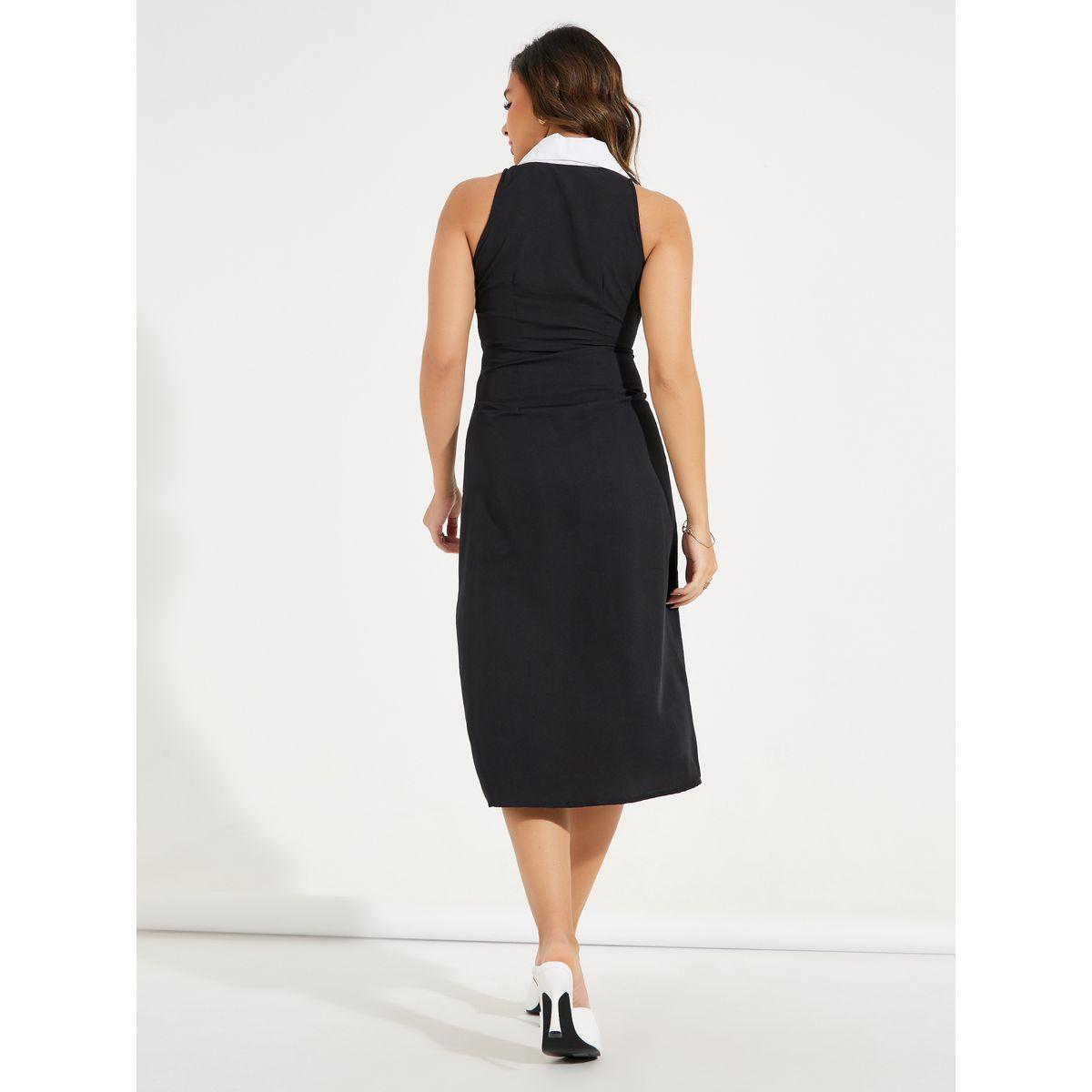 Styli Elevate Contrast Lapel Collar Button Blazer Midi Dress-women-clothing-dresses-image-6
