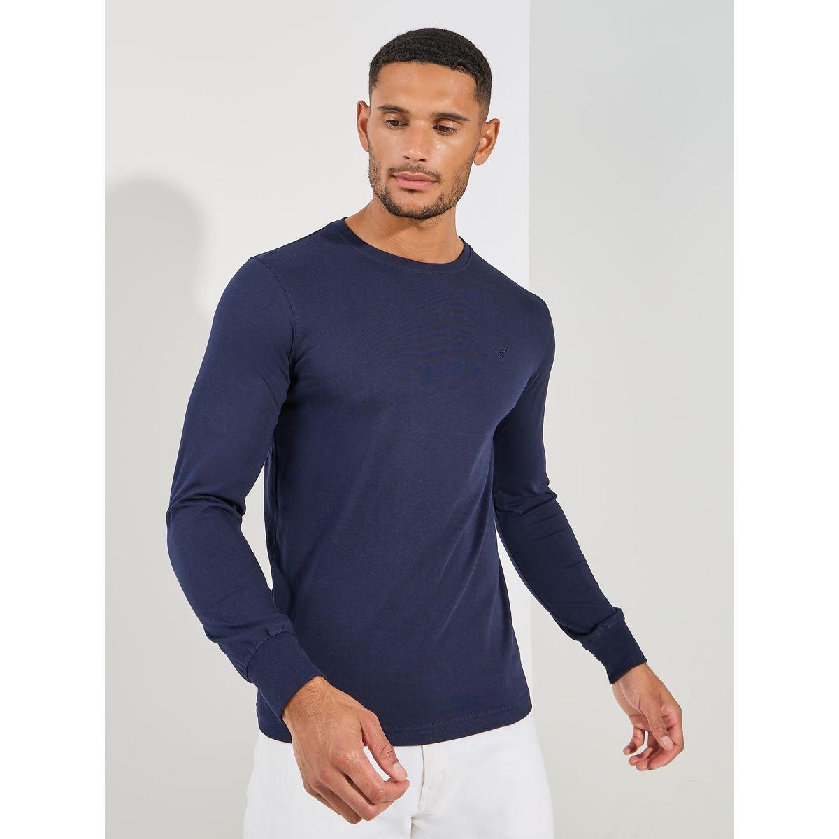 تيشيرت مطبع بشعار مع اكمام طويلة فورت كولينز × ستايلي-men-clothing-tshirtsandpolos-tshirts-image-1