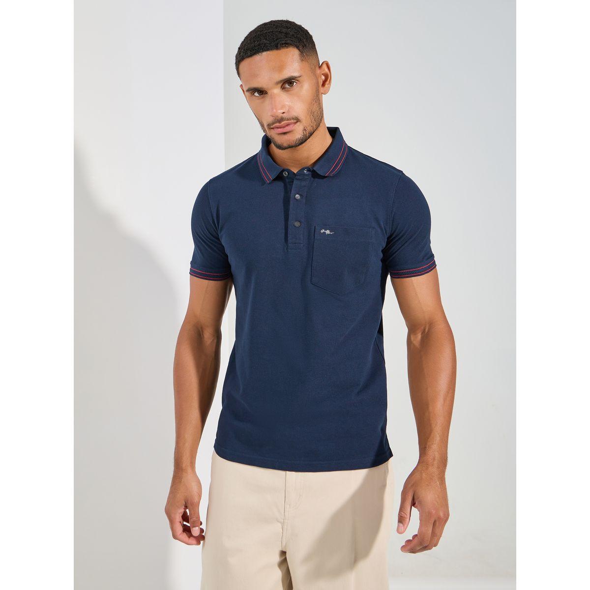 Fort Collins X Styli  Basic Pique Polo with Pocket & Tipping Detail-men-clothing-tshirtsandpolos-tshirts-image-1
