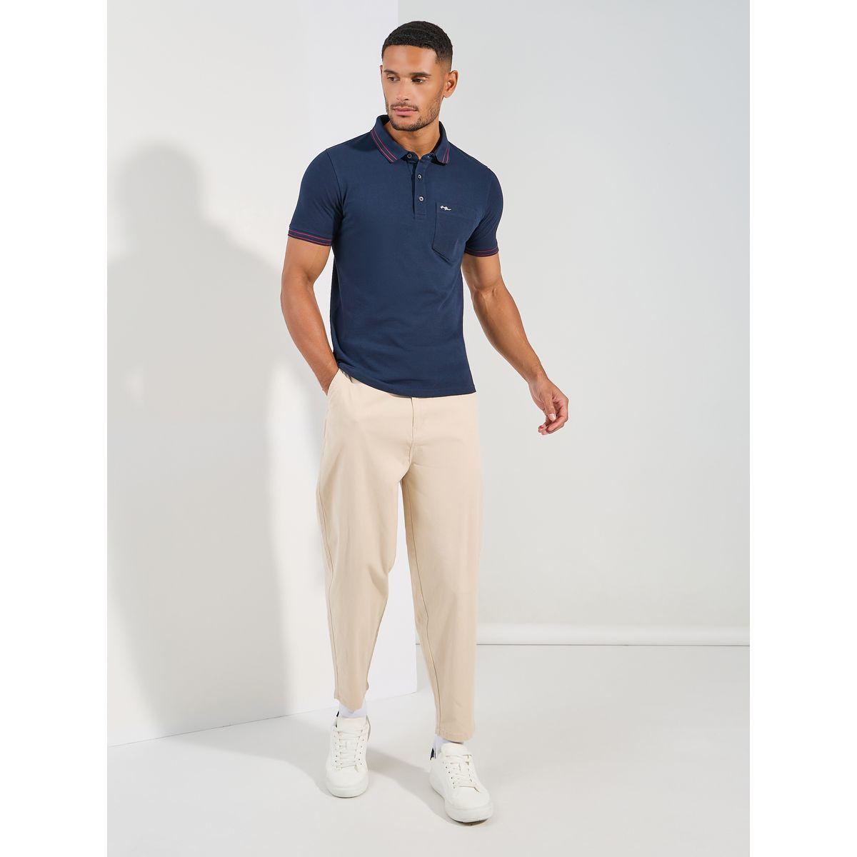 Fort Collins X Styli  Basic Pique Polo with Pocket & Tipping Detail-men-clothing-tshirtsandpolos-tshirts-image-2