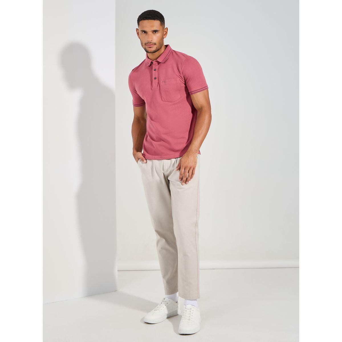 Fort Collins X Styli  Basic Pique Polo with Pocket & Tipping Detail-men-clothing-tshirtsandpolos-tshirts-image-2