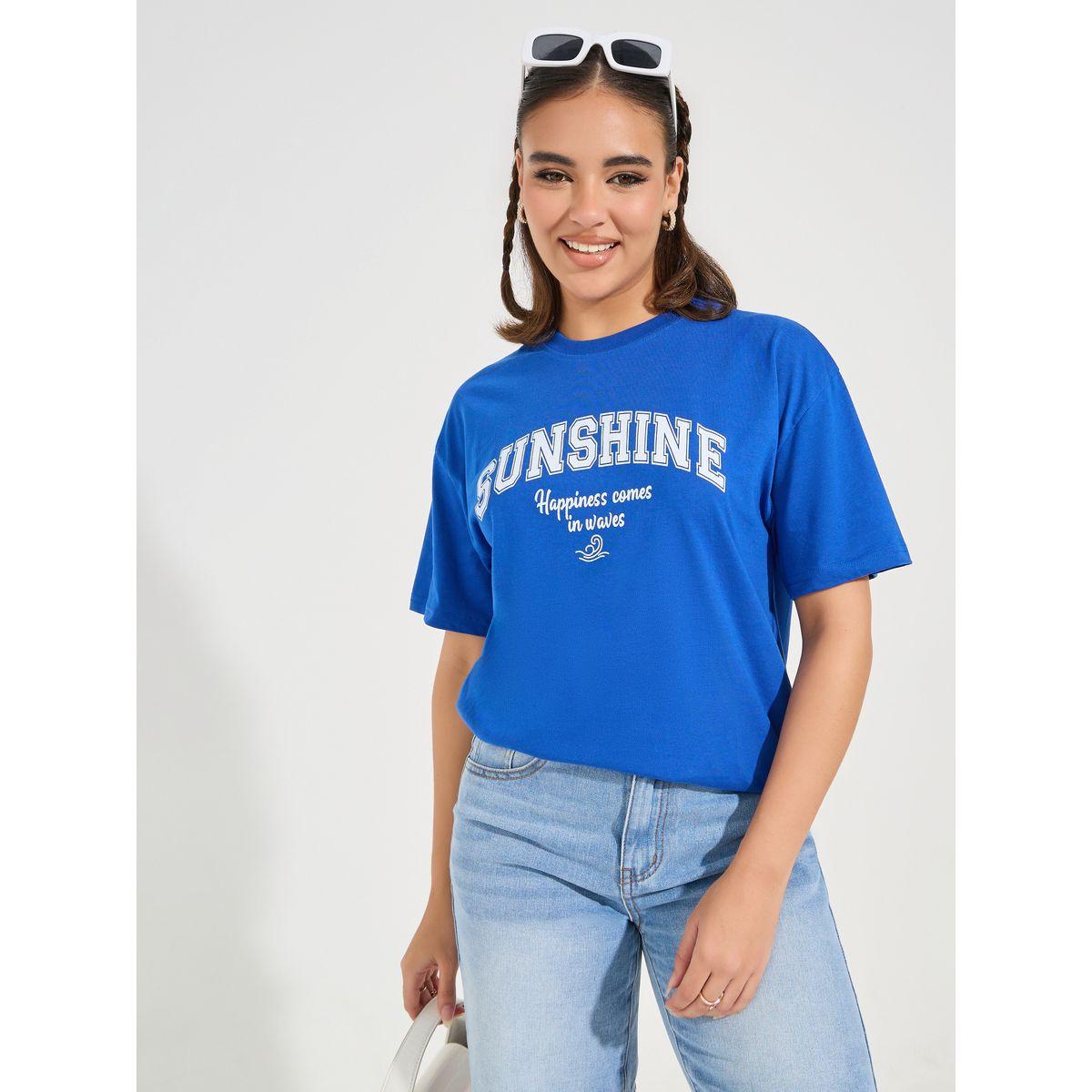 Styli Oversized Sunshine Slogan T-Shirt-women-clothing-tshirts-image-1