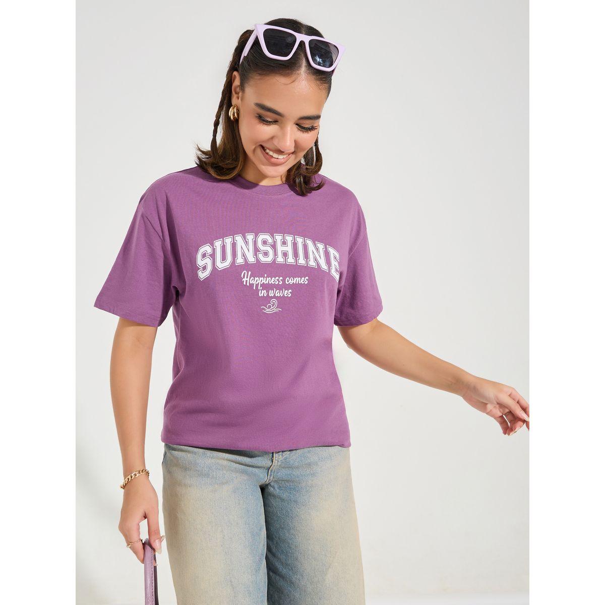 Styli Oversized Sunshine Slogan T-Shirt-women-clothing-tshirts-image-1