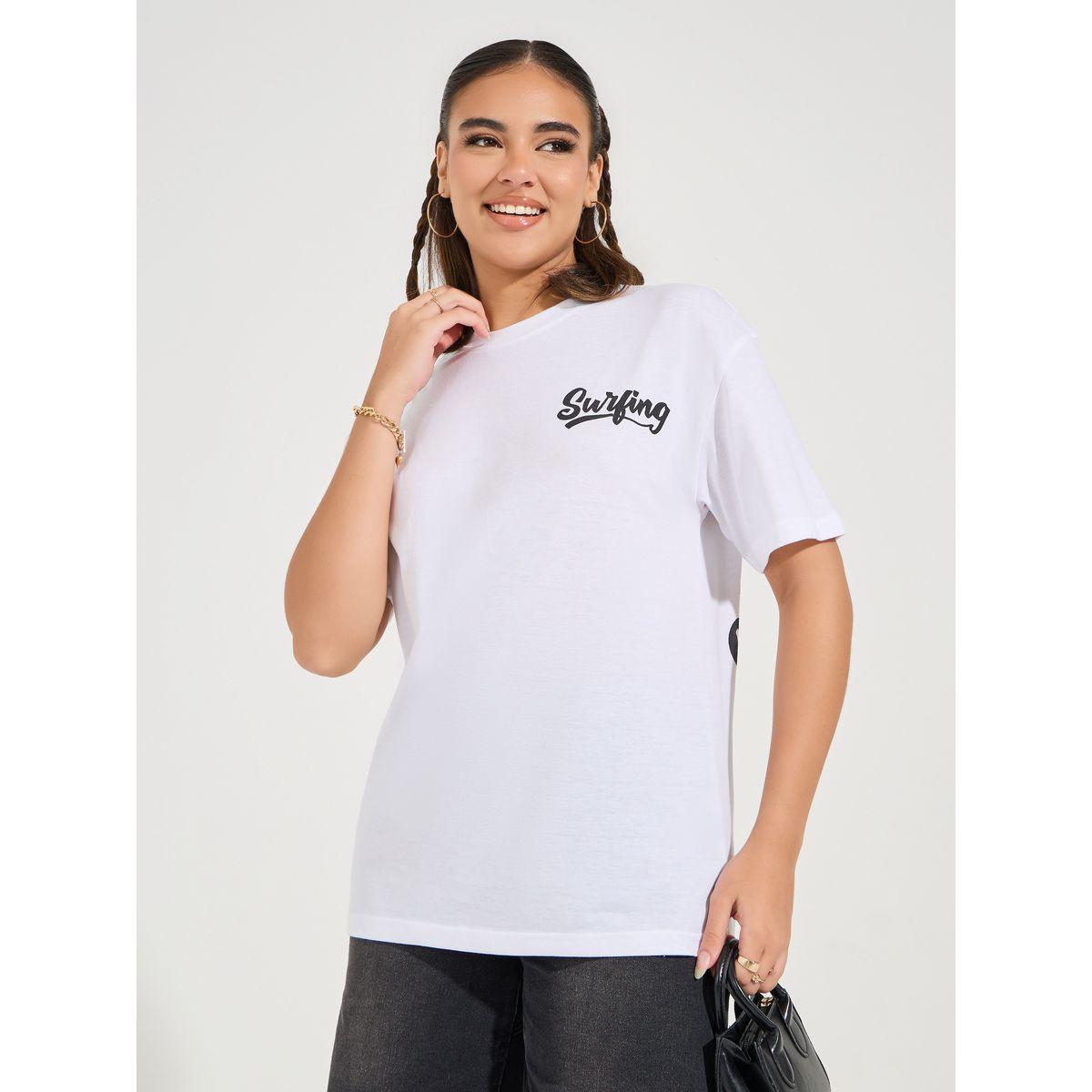 Styli Oversized Ride the Waves Graphic T-Shirt with Dropped Shoulder-women-clothing-tshirts-image-3