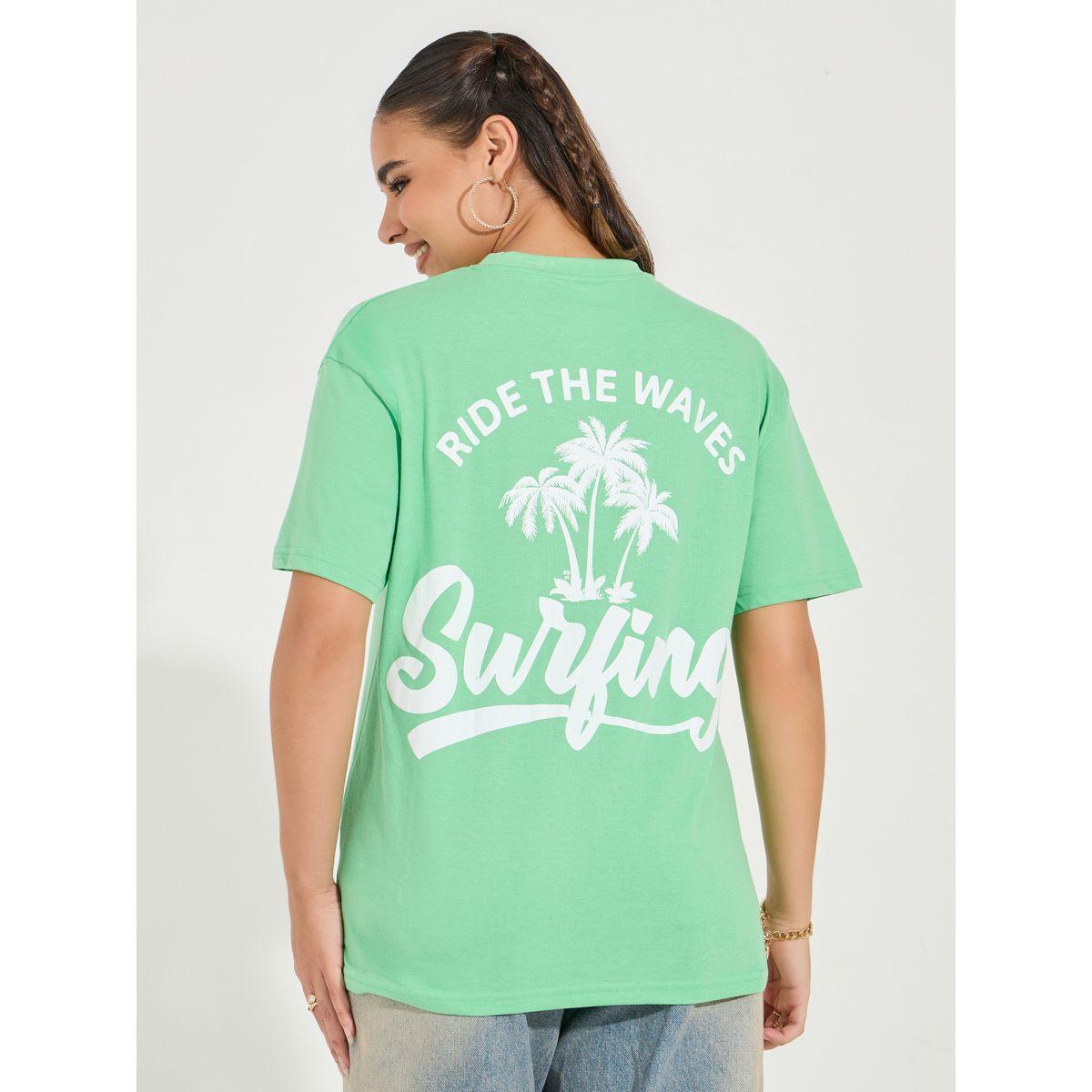 Styli Oversized Ride the Waves Graphic T-Shirt with Dropped Shoulder-women-clothing-tshirts-image-6