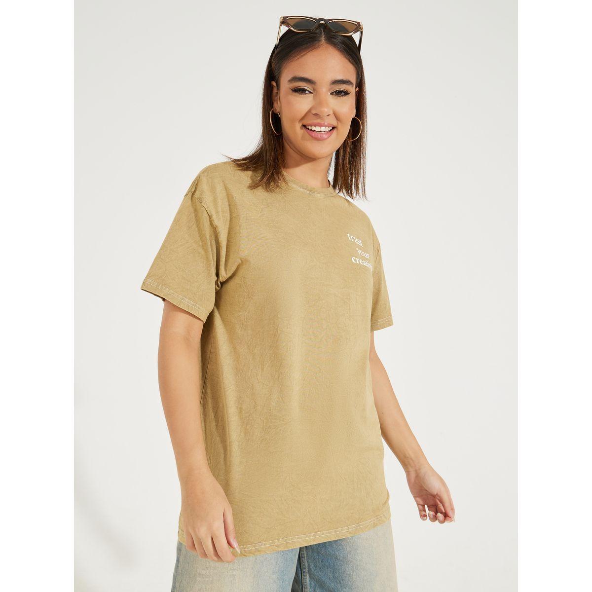Styli Acid Wash Oversized Slogan Print T-Shirt-women-clothing-tshirts-image-3