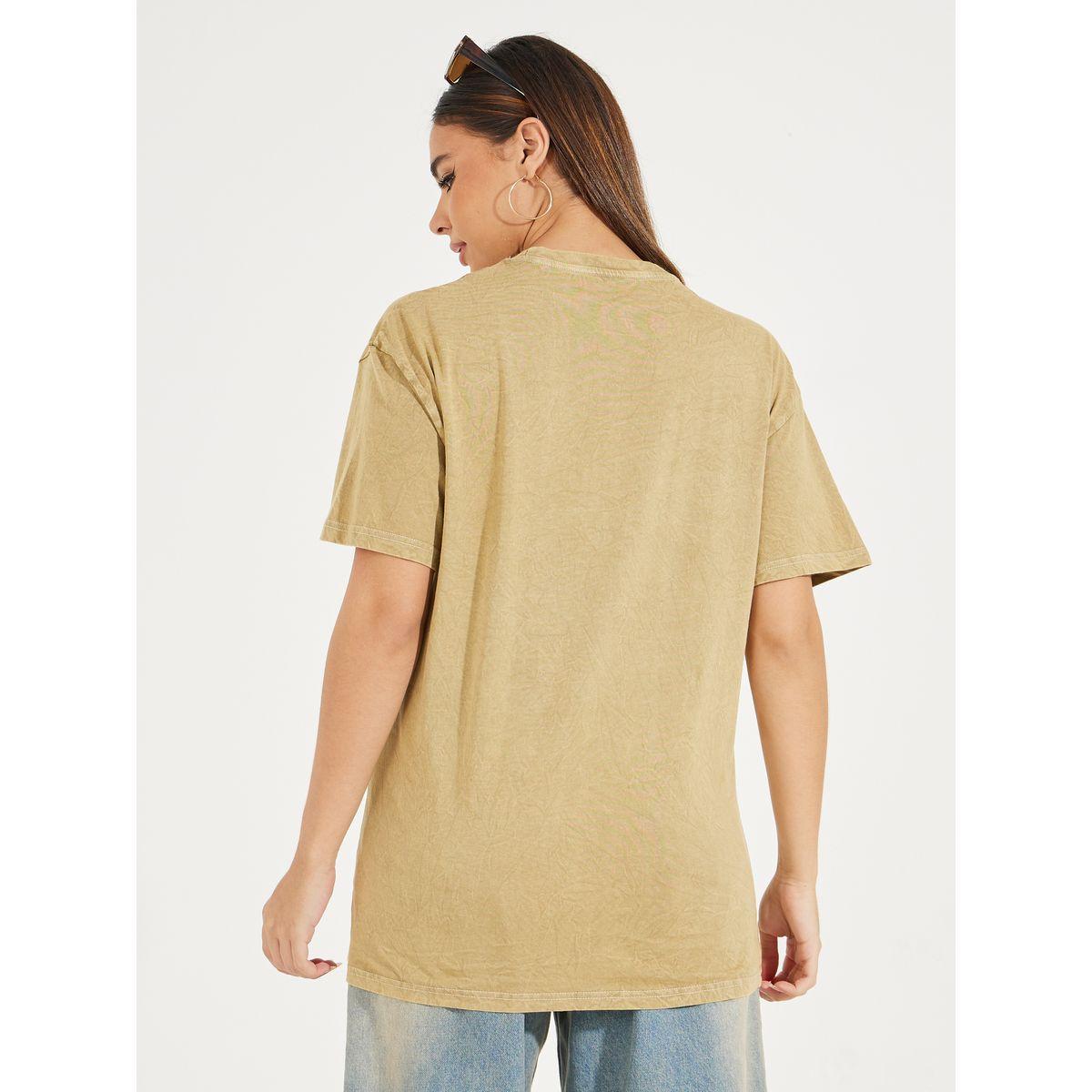 تيشيرت فضفاض مطبع بطبعة كتابة-women-clothing-tshirts-image-5