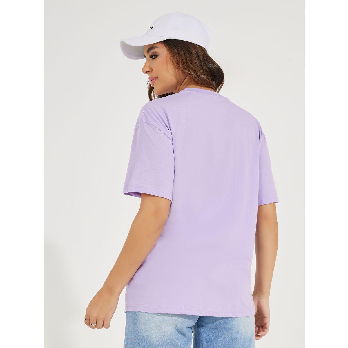تيشيرت فضفاض بطبعة جرافيك واكمام قصيرة-women-clothing-tshirts-image-5