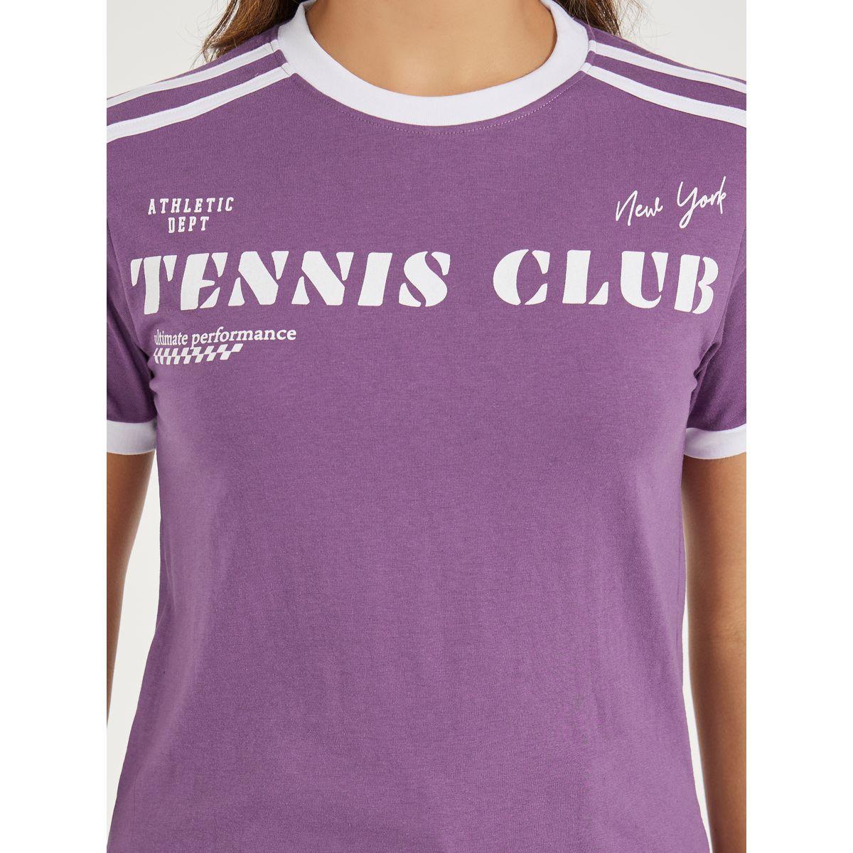 Styli Regular Fit Tennis Club Slogan T-Shirt with Taping Detail-women-clothing-tshirts-image-4
