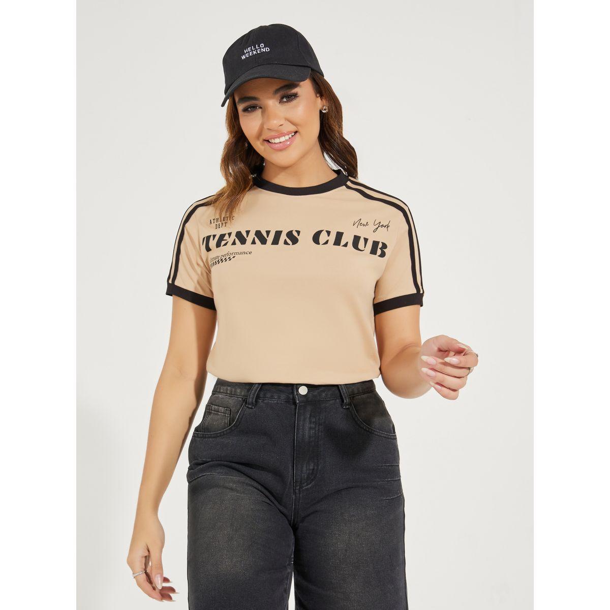 Styli Regular Fit Tennis Club Slogan T-Shirt with Taping Detail-women-clothing-tshirts-image-1