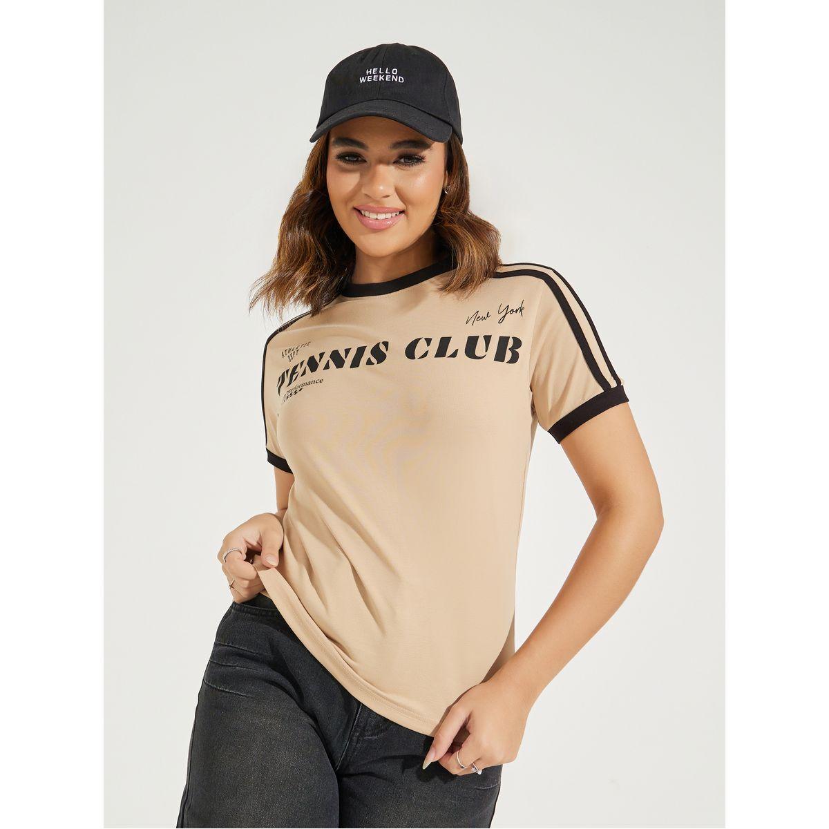 Styli Regular Fit Tennis Club Slogan T-Shirt with Taping Detail-women-clothing-tshirts-image-2