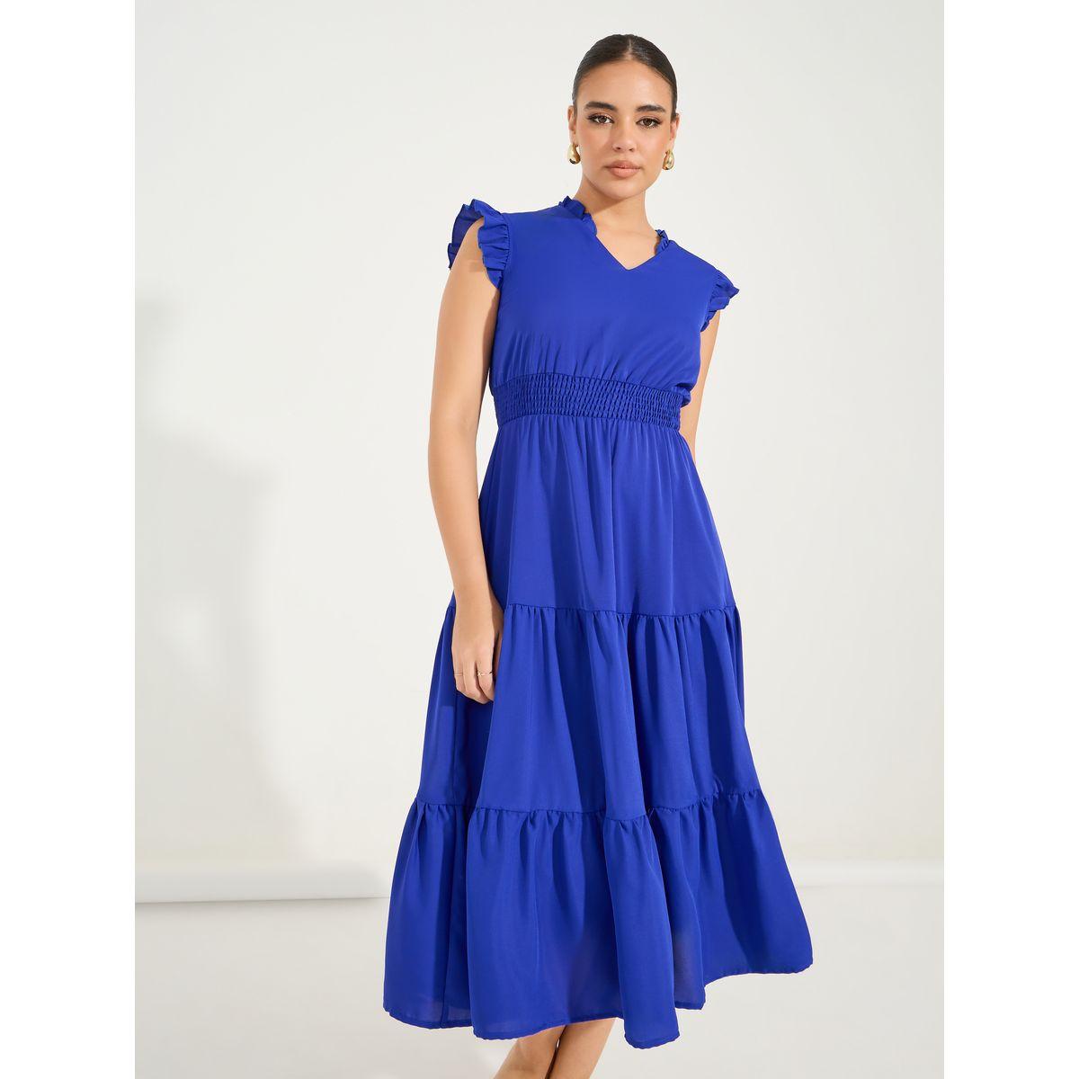 Styli Sleeveless Tiered Midi Dress with Ruffled Detail-women-clothing-dresses-image-6