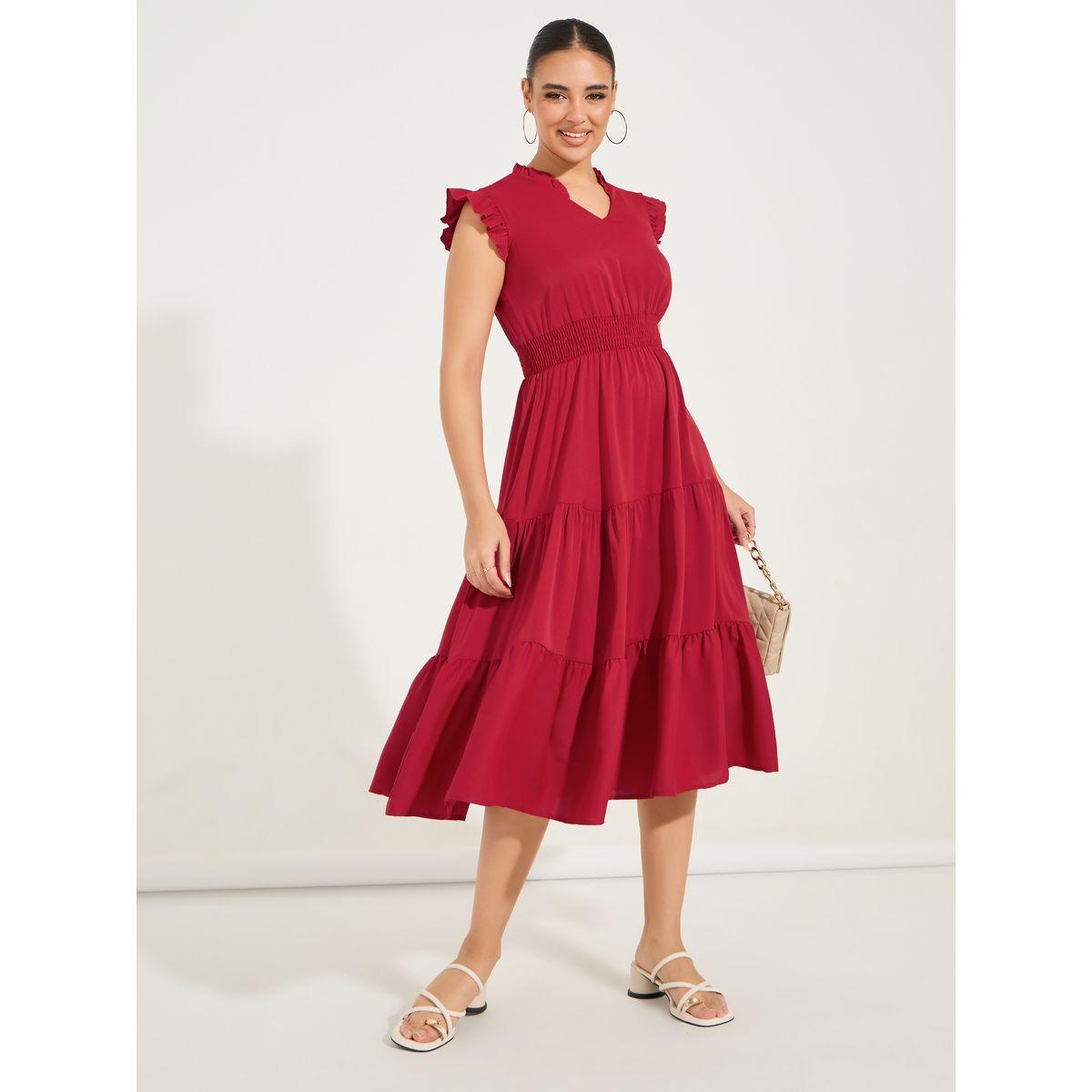 Styli Sleeveless Tiered Midi Dress with Ruffled Detail-women-clothing-dresses-image-2