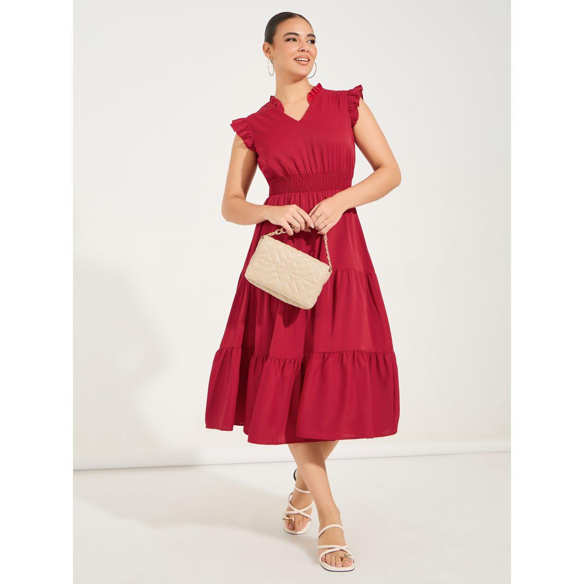 Styli Sleeveless Tiered Midi Dress with Ruffled Detail-women-clothing-dresses-image-5