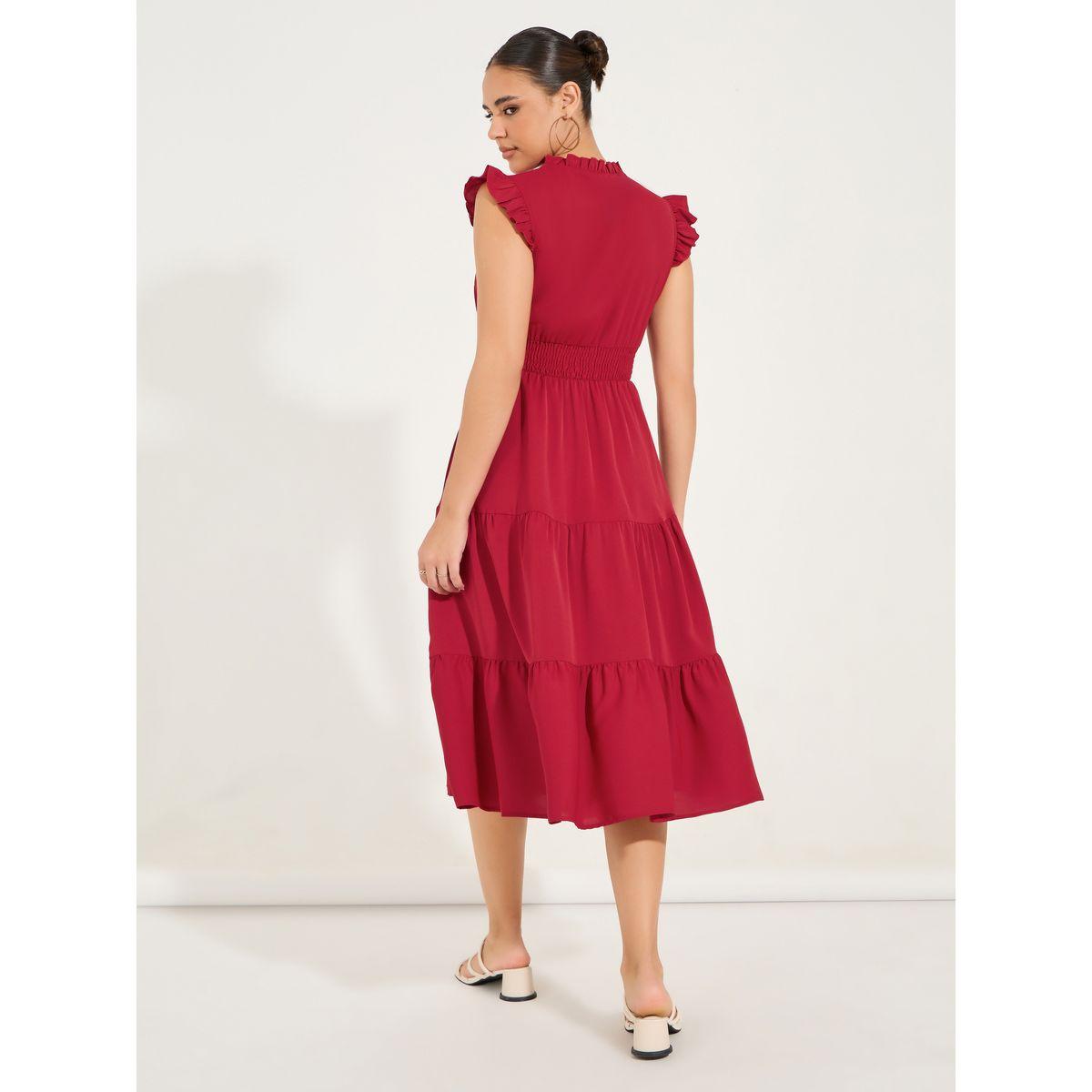 Styli Sleeveless Tiered Midi Dress with Ruffled Detail-women-clothing-dresses-image-6