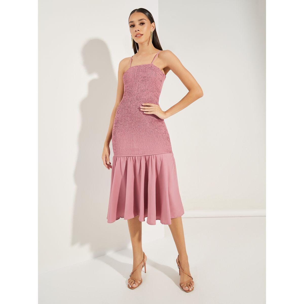 مجموعة من - فستان ميدي بحمالات مع حافة ميرميد وبوليرو-women-clothing-dresses-image-4