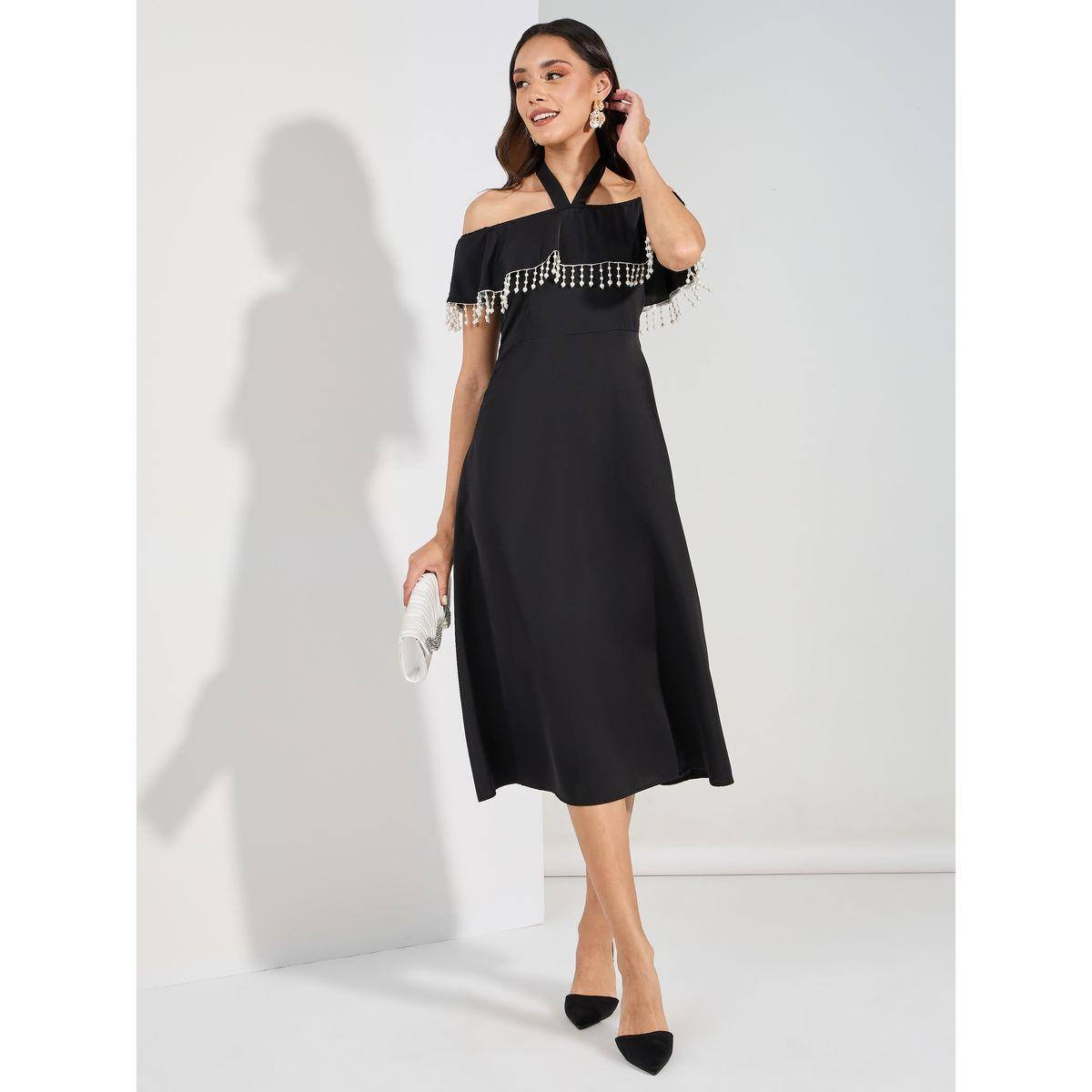 Styli Halter Cold Shoulder Embellished Midi Dress-women-clothing-dresses-image-1