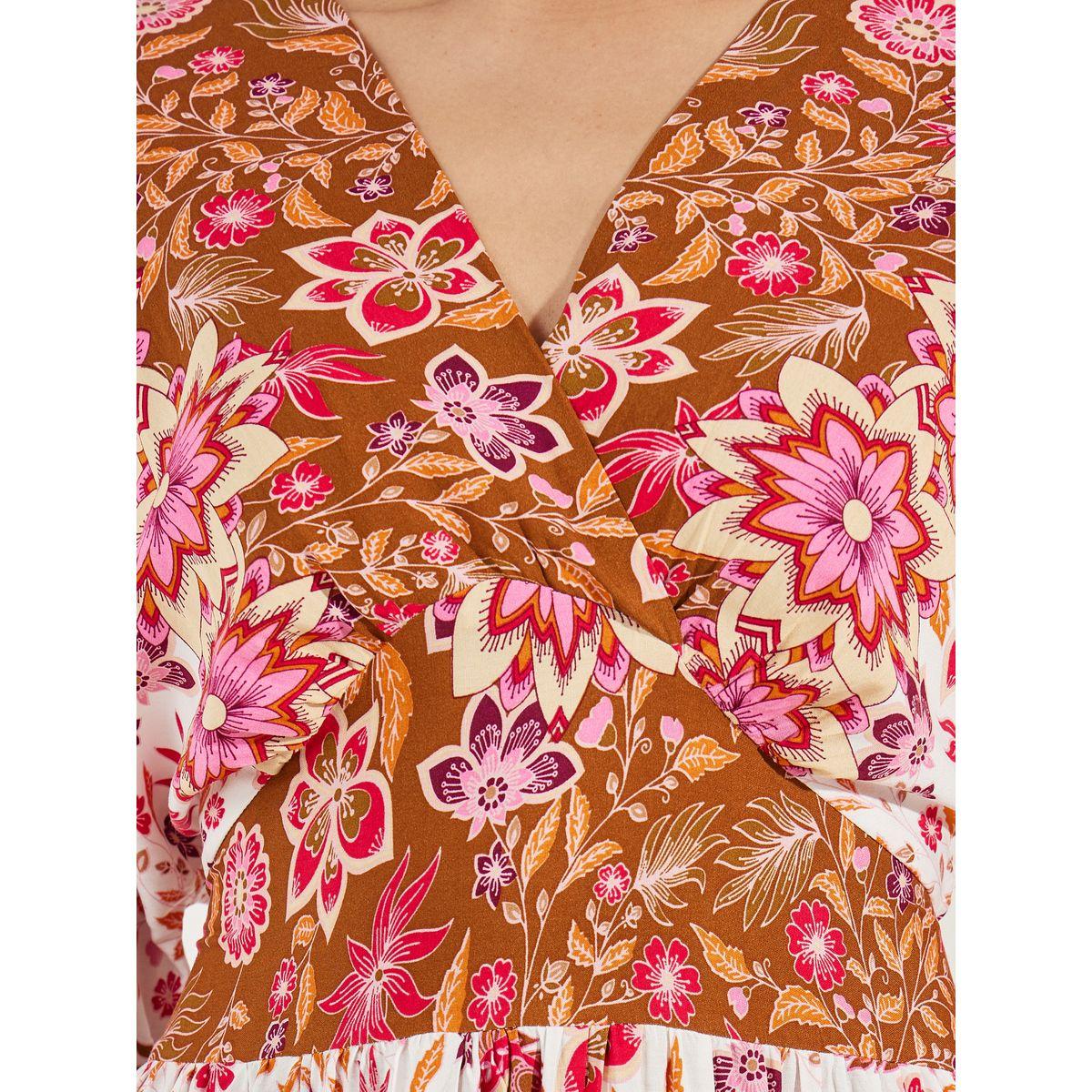 فستان طويل مطبع بزهور مع اكمام 3/4-women-clothing-dresses-image-4