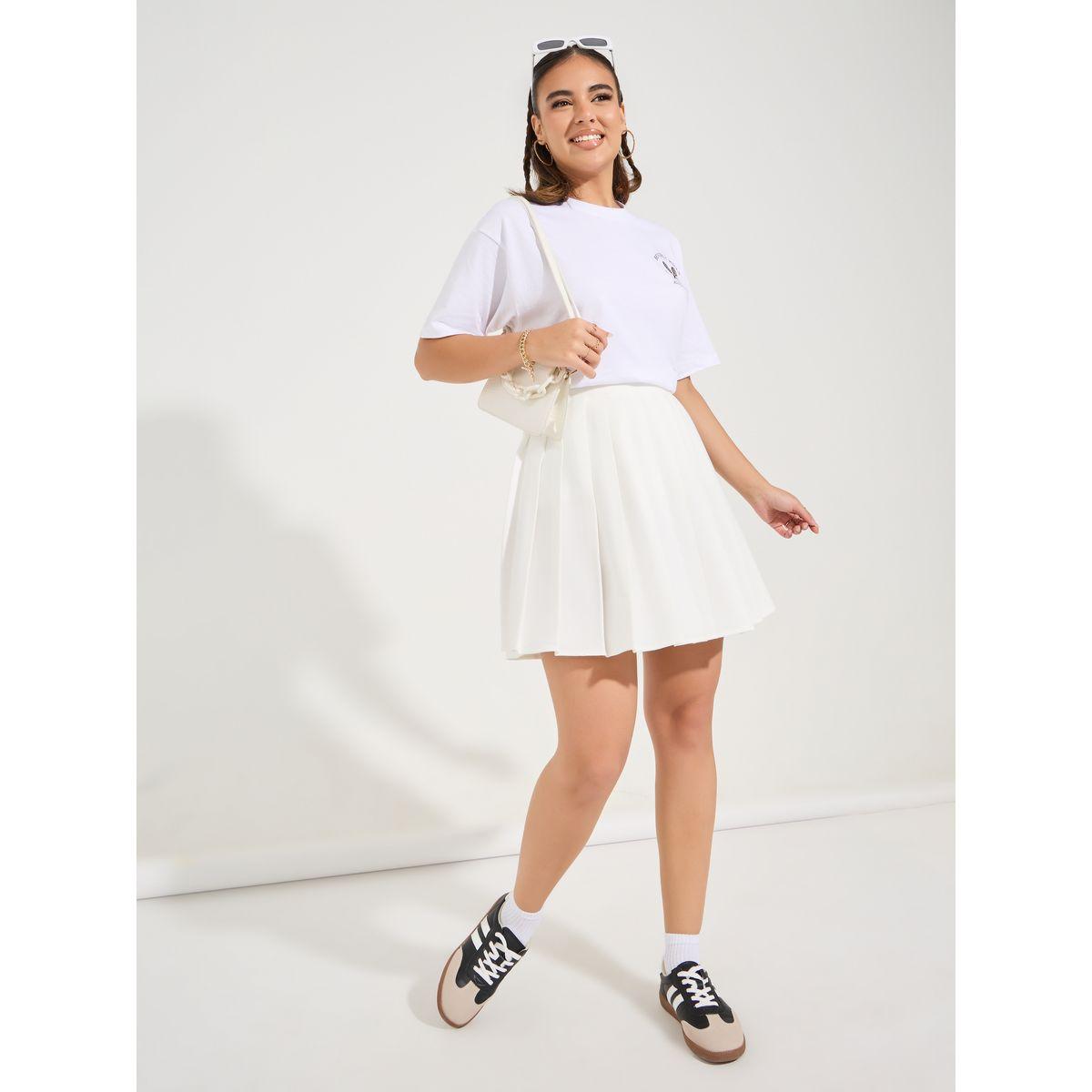 تيشيرت فضفاض بطبعة جرافيك واكتاف منخفضة-women-clothing-tshirts-image-2
