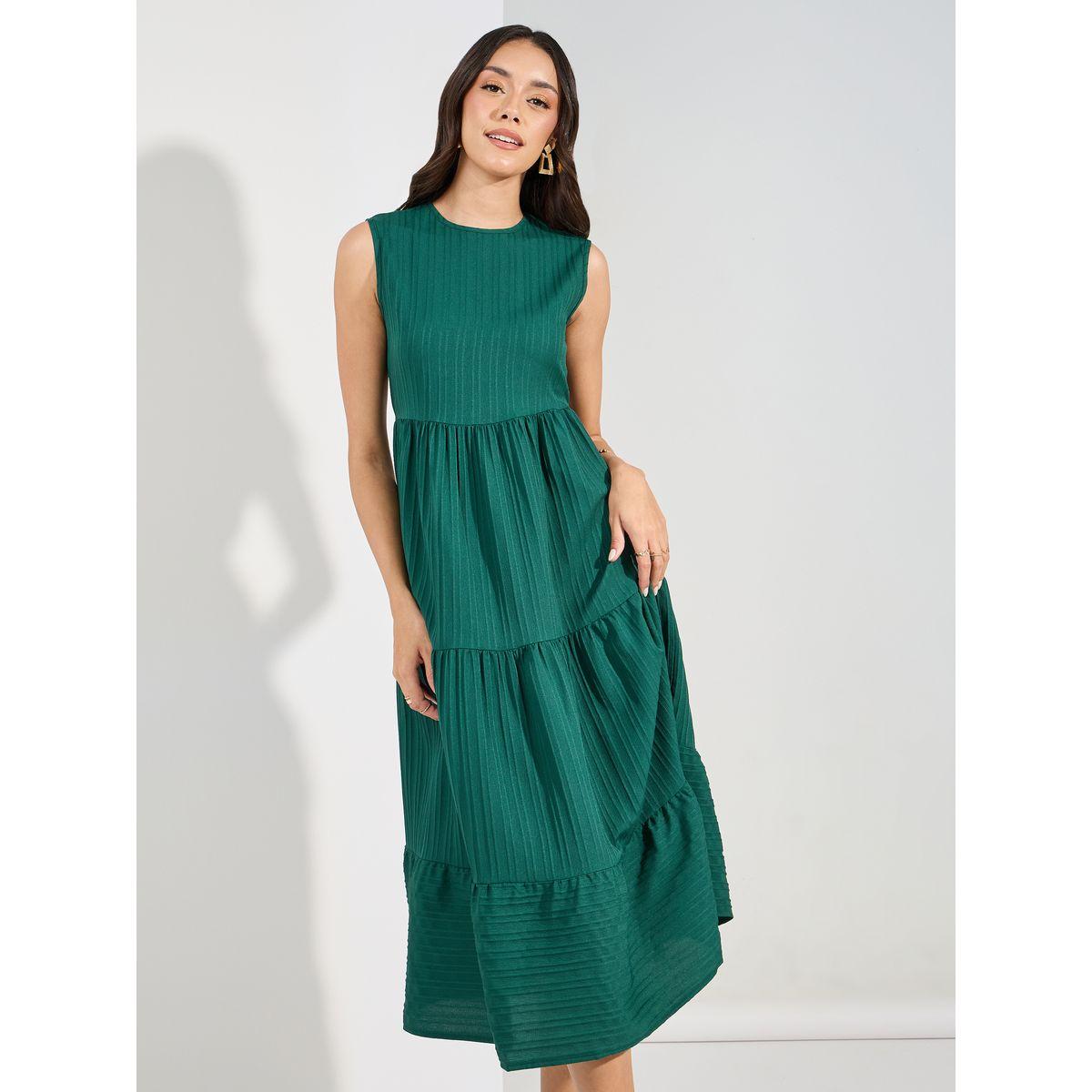 Styli Self Design Sleeveless Tiered Midi Dress-women-clothing-dresses-image-1