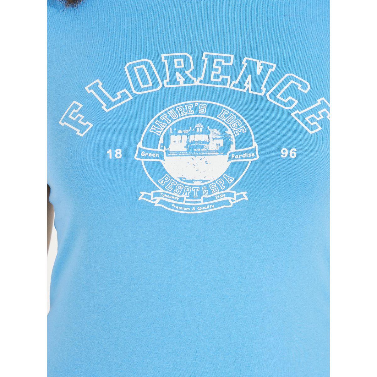 Styli Cotton Lycra Fitted Florence Graphic Print T-Shirt-women-clothing-tshirts-image-5
