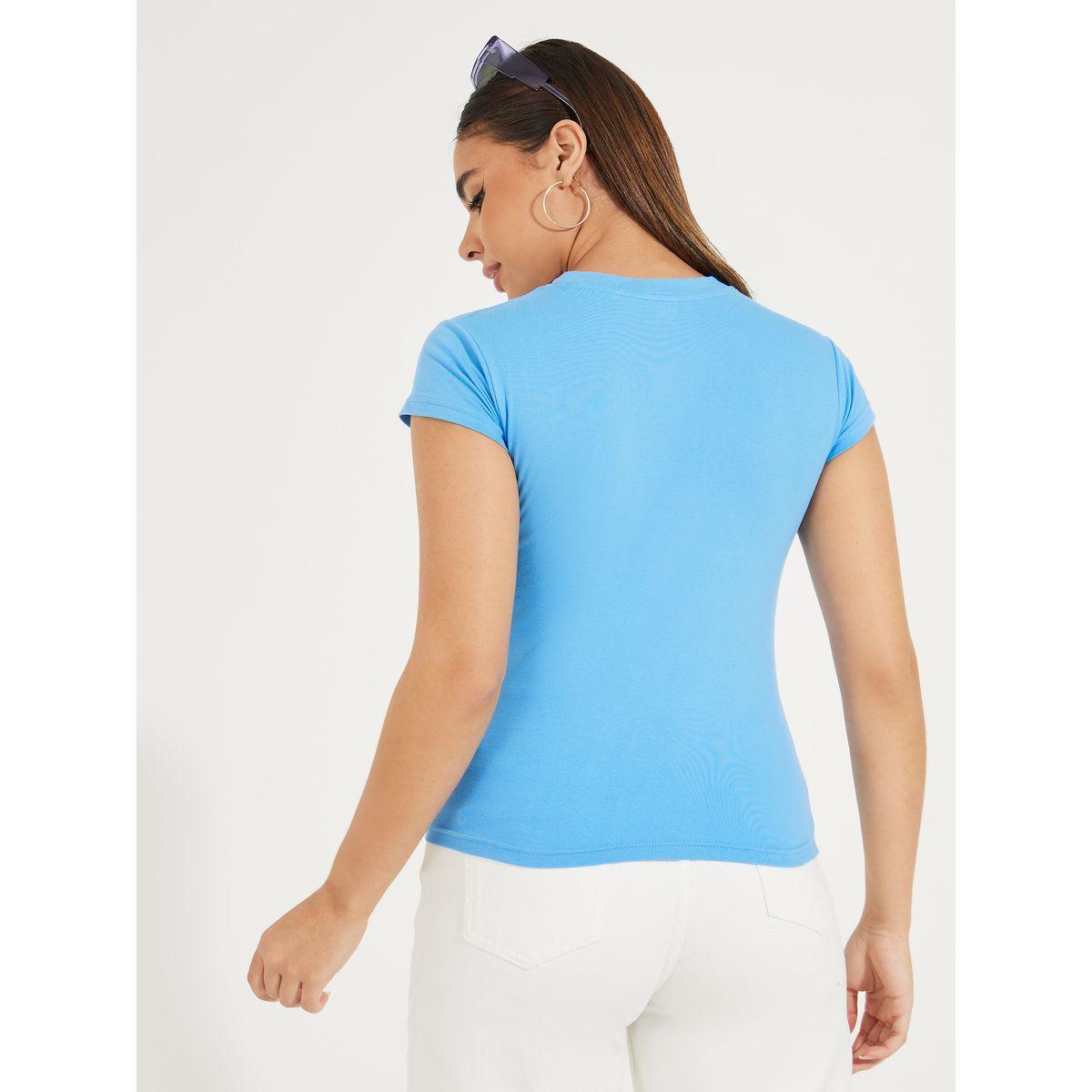 Styli Cotton Lycra Fitted Florence Graphic Print T-Shirt-women-clothing-tshirts-image-6