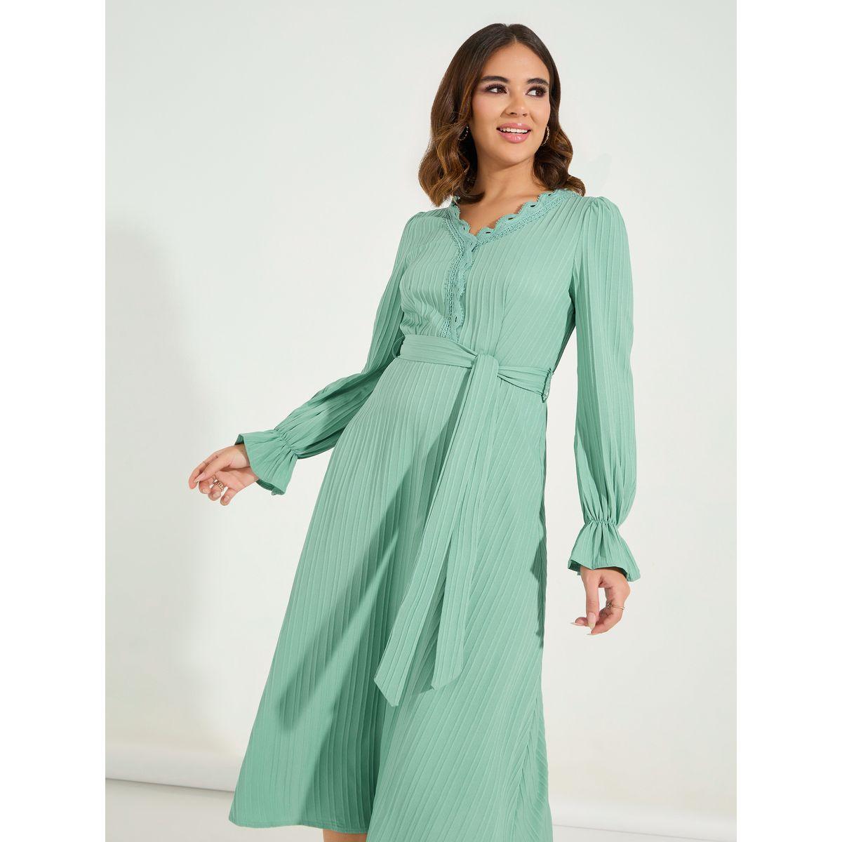 فستان ميدي بتصميم خاص مع اكمام طويلة-women-clothing-dresses-image-2