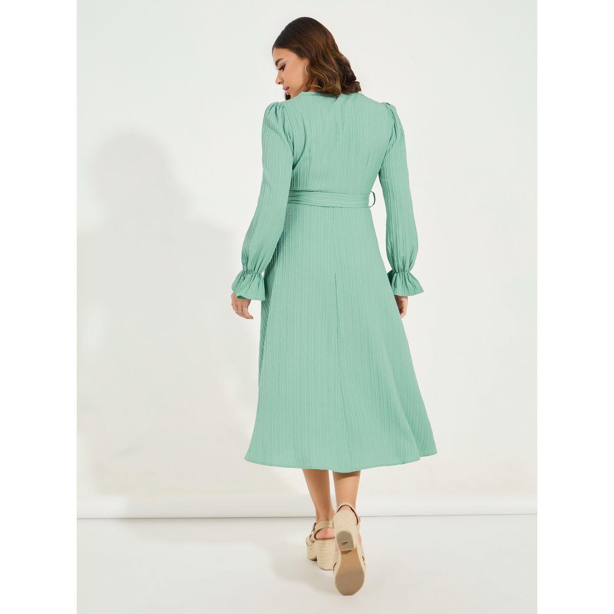فستان ميدي بتصميم خاص مع اكمام طويلة-women-clothing-dresses-image-1