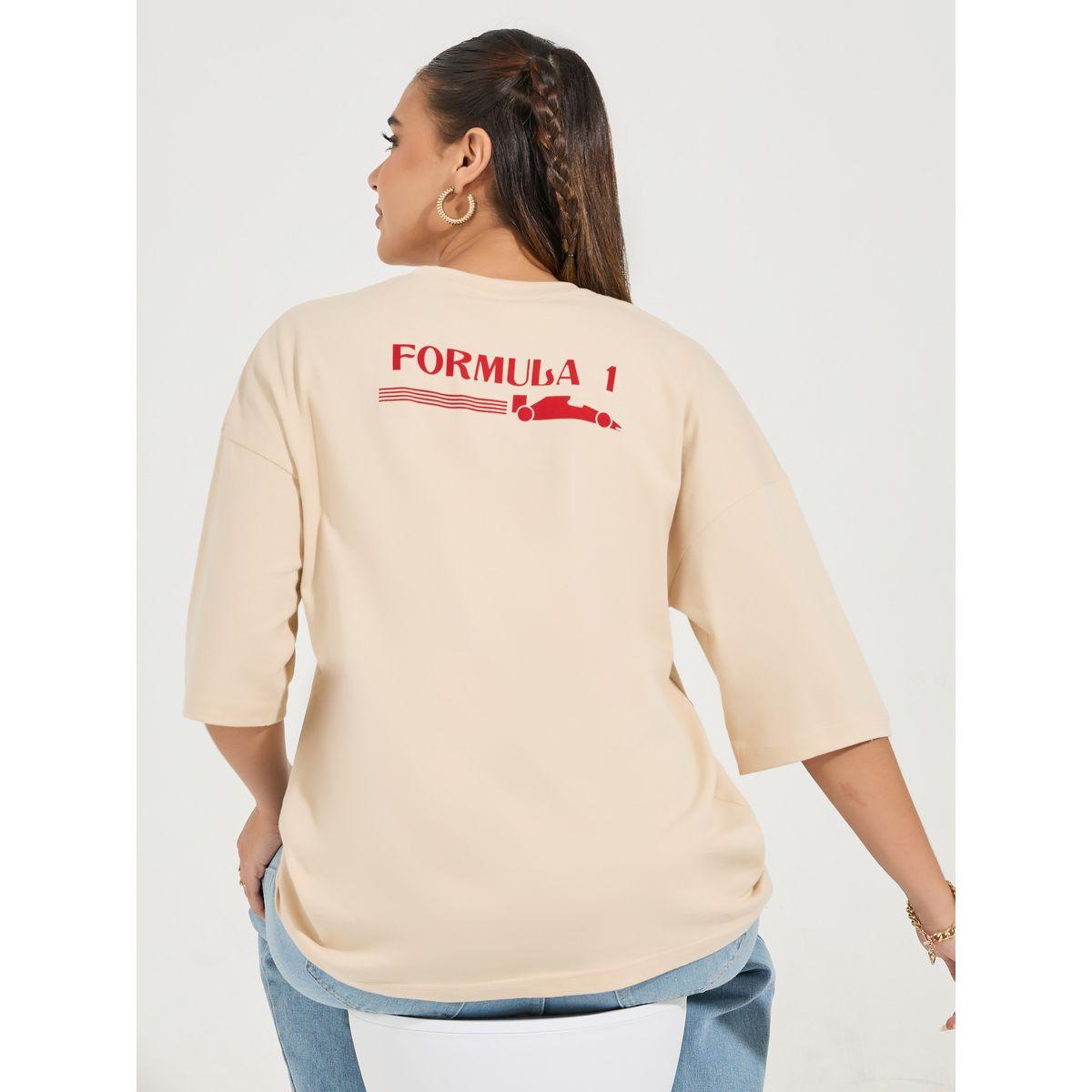 Styli Oversized Formula One T-Shirt with Dropped Shoulder-women-clothing-tshirts-image-1