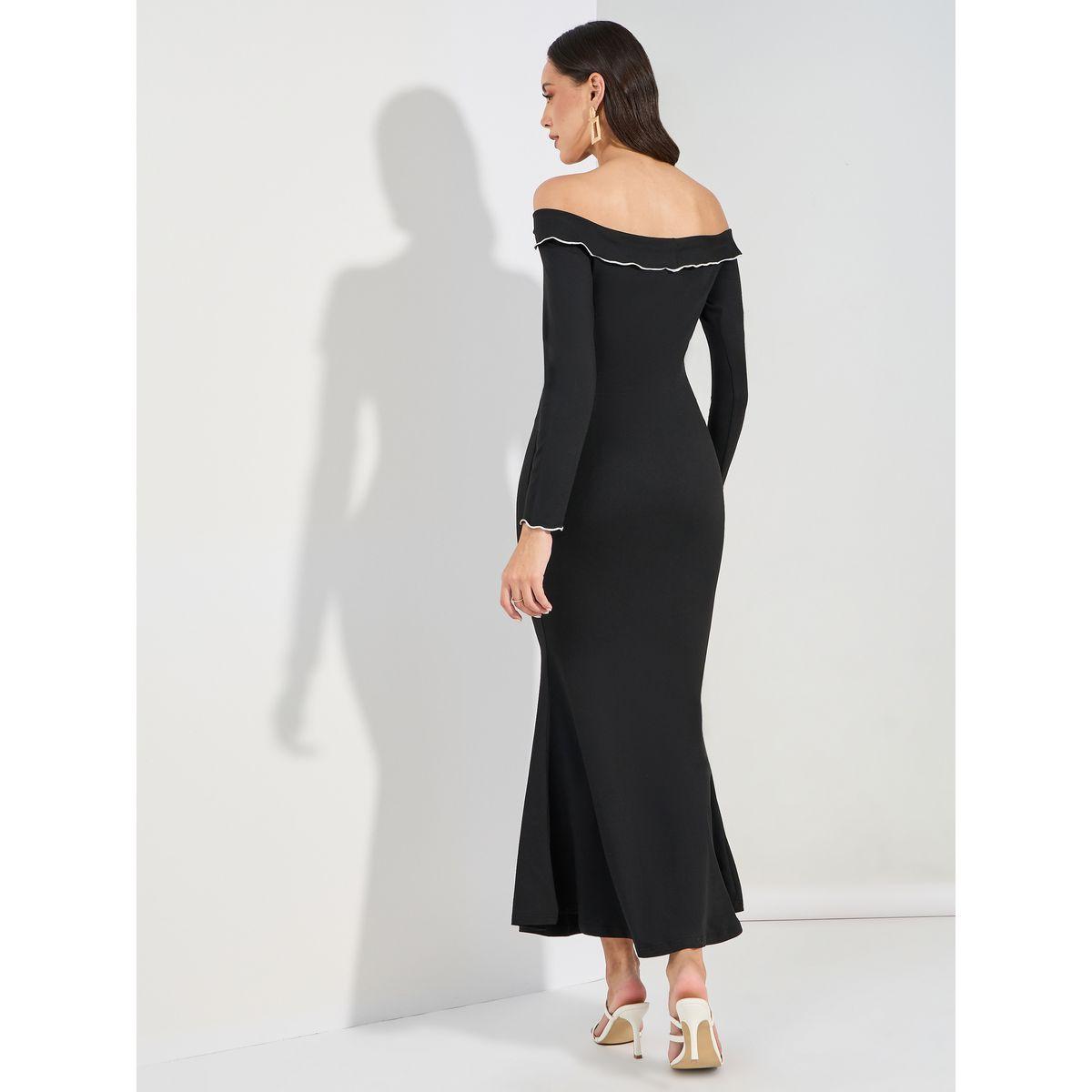 Styli Off Shoulder Neck Mermaid Hem Maxi Dress-women-clothing-dresses-image-4