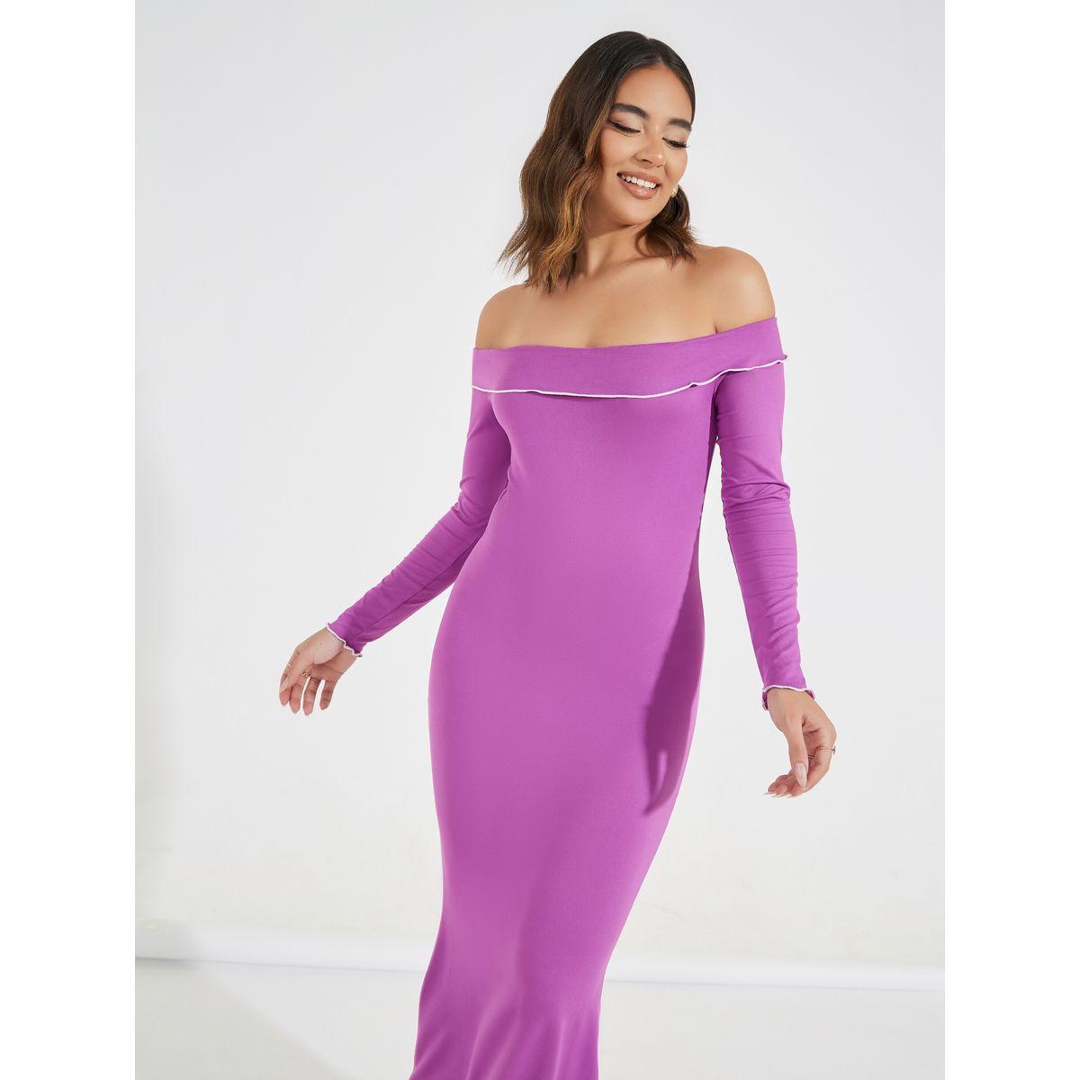Styli Off Shoulder Mermaid Hem Maxi Dress-women-clothing-dresses-image-2