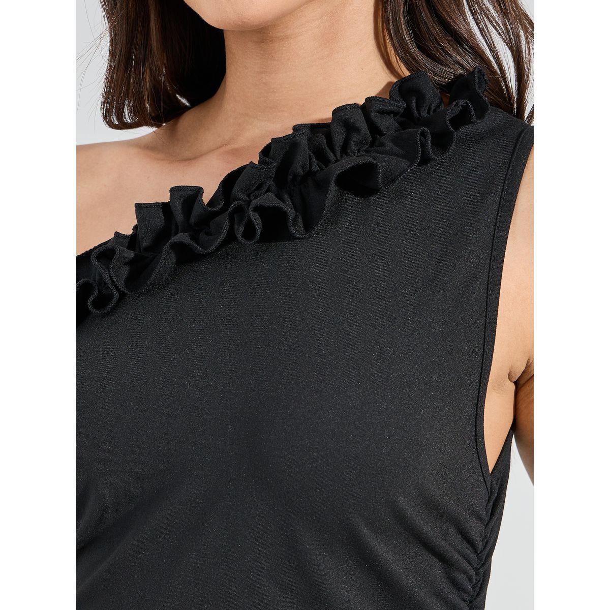 Styli Ruffled One Shoulder Neck Bodycon Midi Dress-women-clothing-dresses-image-3