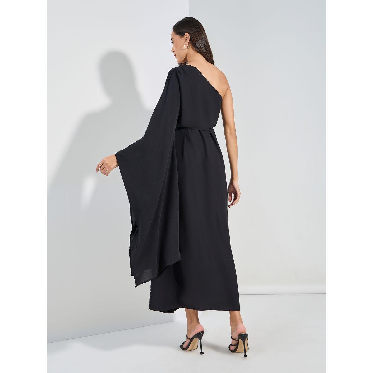 فستان طويل بكتف واحد واكمام فلوت-women-clothing-dresses-image-4
