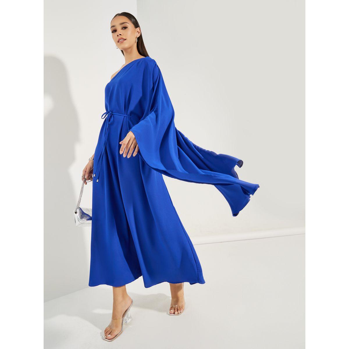 Styli Solid One Shoulder  Maxi Dress-women-clothing-dresses-image-1