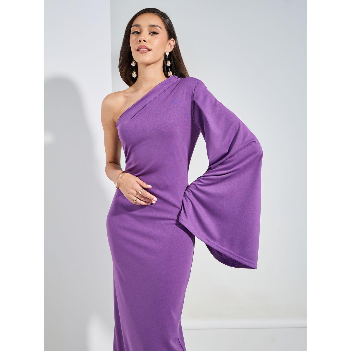 Styli One Shoulder Neck Sheath Midi Dress-women-clothing-dresses-image-2