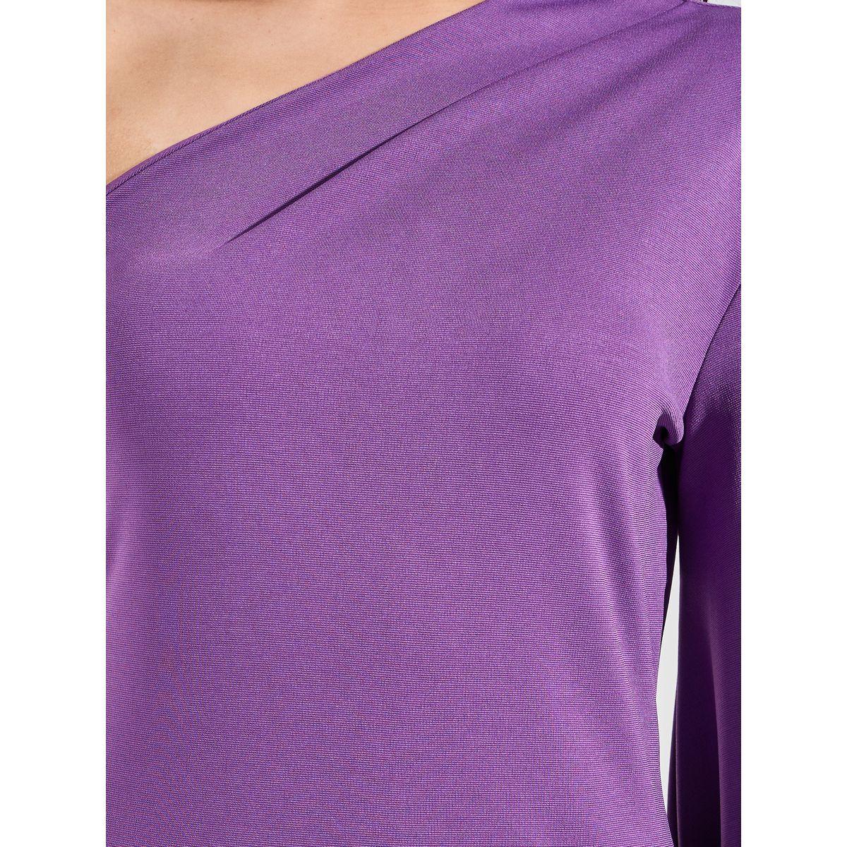 فستان ميدي بكتف واحد واكمام واسعة-women-clothing-dresses-image-3
