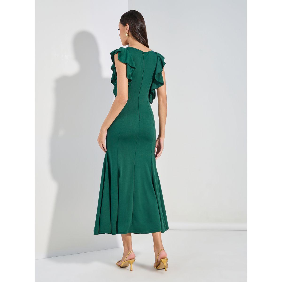 فستان طويل بنمط حورية البحر وتفاصيل كشكش-women-clothing-dresses-image-4