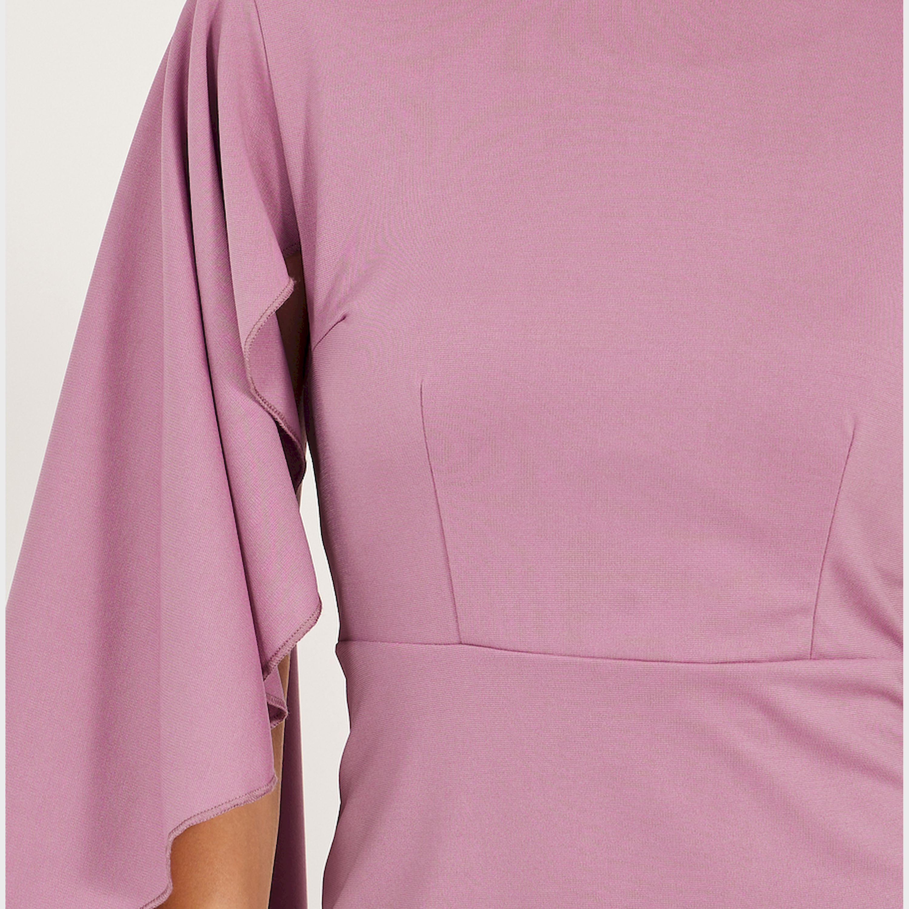 Styli Solid Cape Sleeves Mermaid Hem Maxi Dress-women-clothing-dresses-image-4